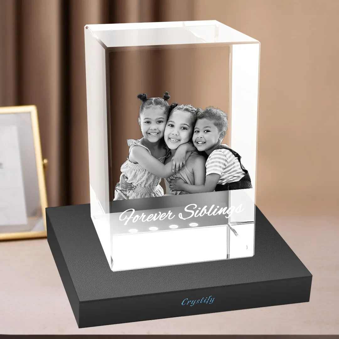 Personalised 3D Crystal Photo Gifts, Unique Anniversary Birthday Wedding Present