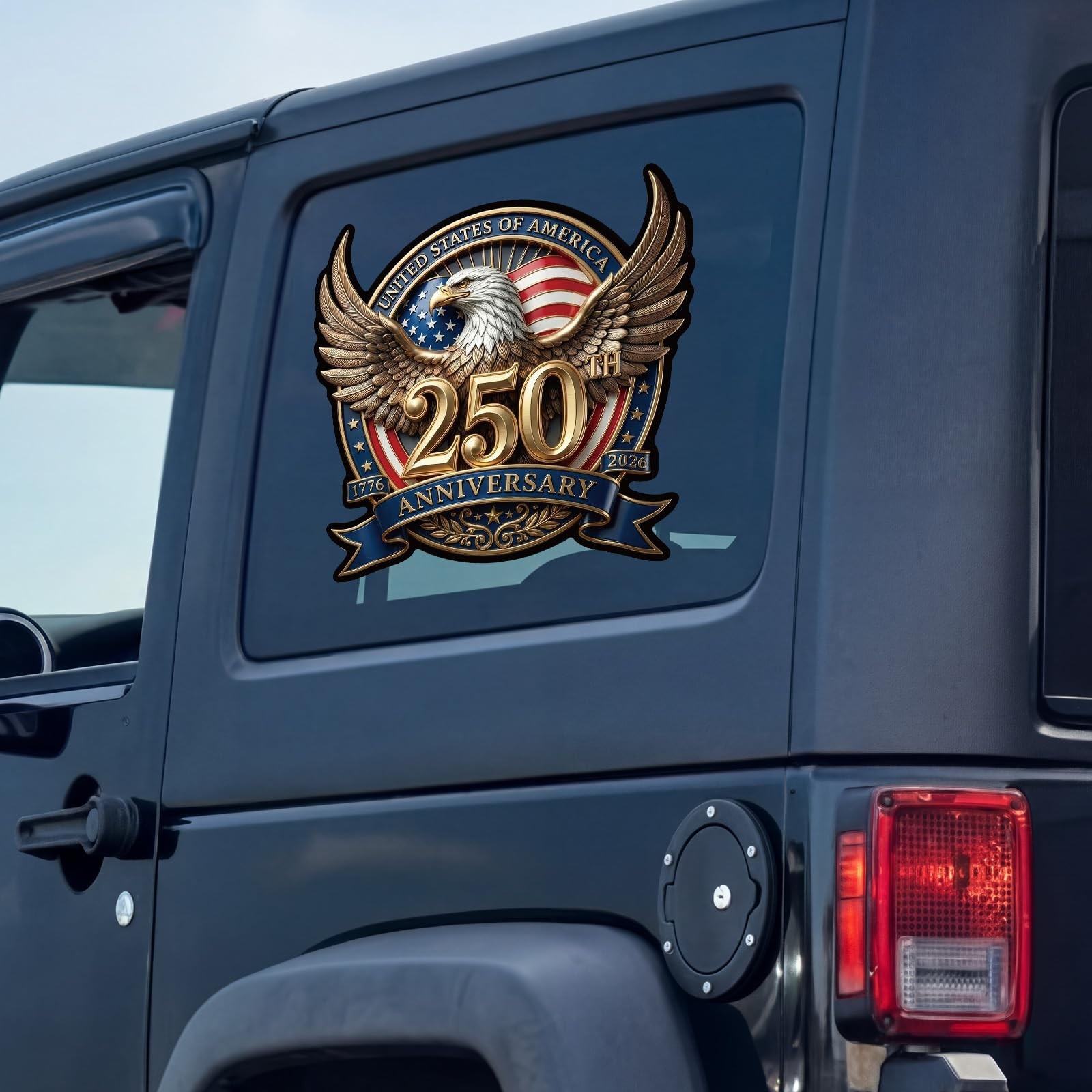 5 Pcs 250th Anniversary Car Sticker 8.27″ x 8.27″ USA Patriotic Eagle Decal 4th