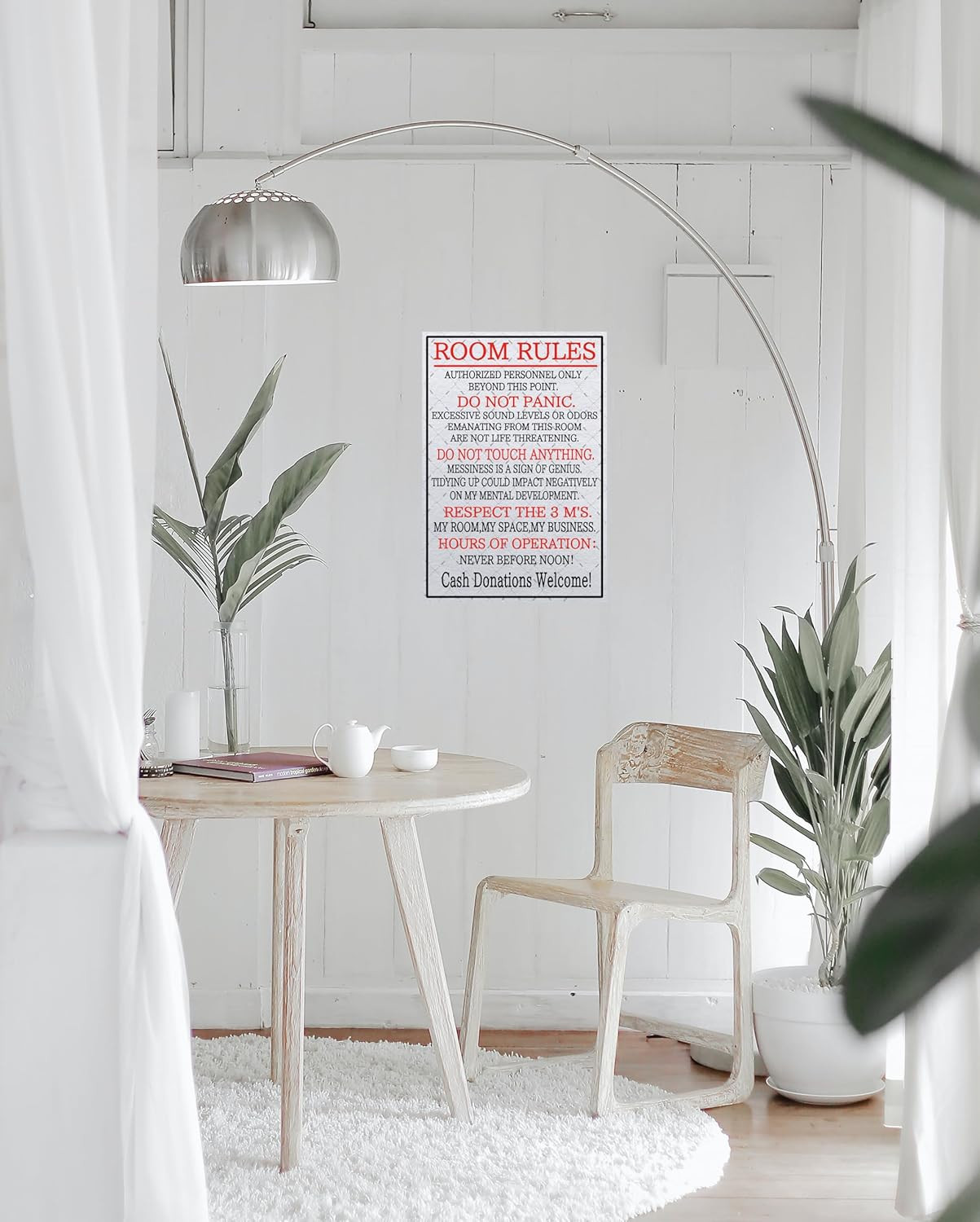 Metal Room Sign – Rules Signs Home Decor Wall Art 12X8 Inches