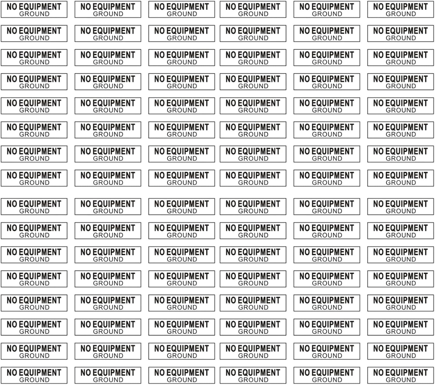 96Pcs NO Equipment Ground Protected Outlet Receptacle Stickers, Small 0.25 X 1.0