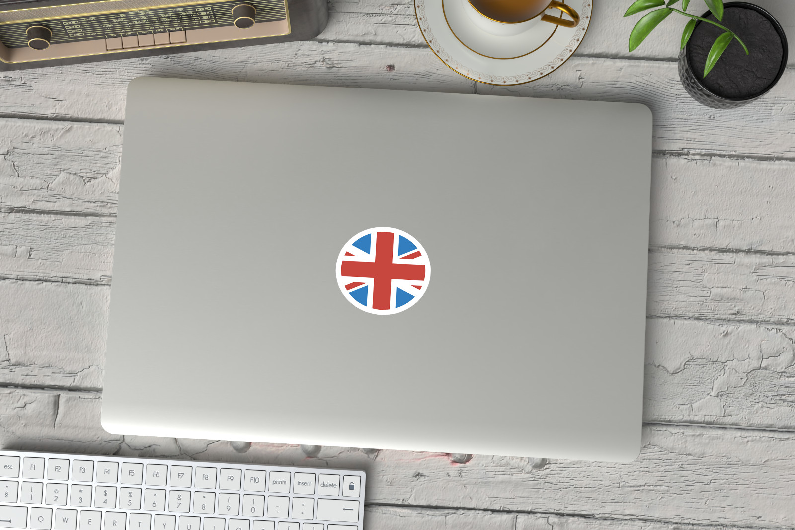 6 Pack Union Jack Stickers – Round British Flag Decals for Laptops, Cars & More