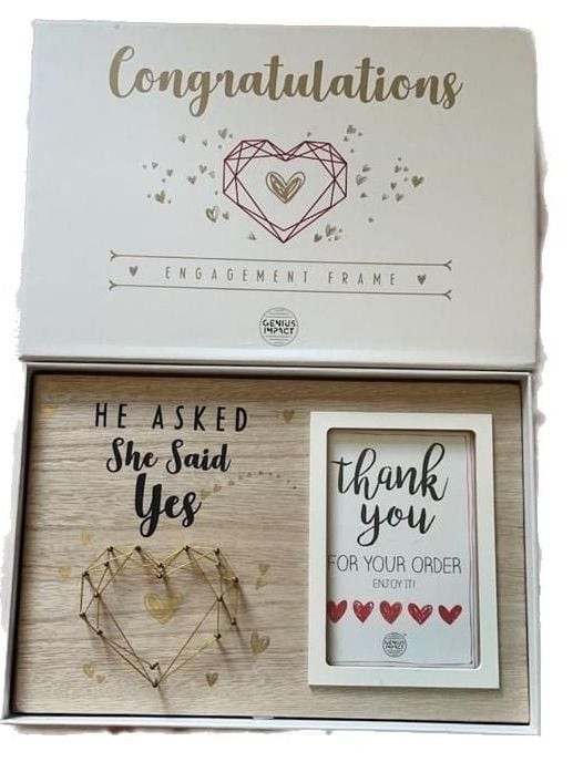 Genius Impact He Asked She Said Yes Engagement String Art Photo Frame
