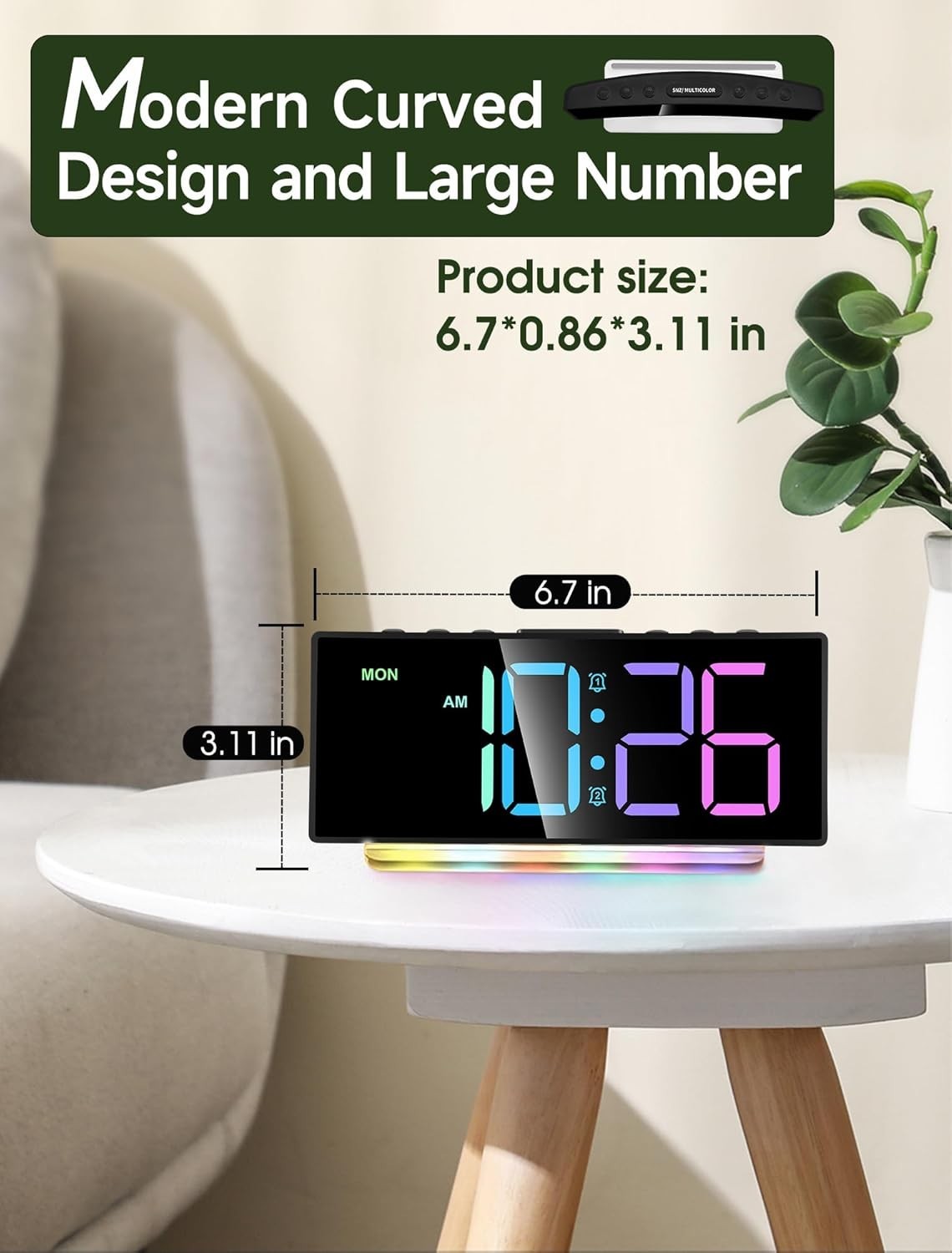 Extra Loud Alarm Clock for Heavy Sleepers Adults,Teens,Kids,Rainbow Clock for…