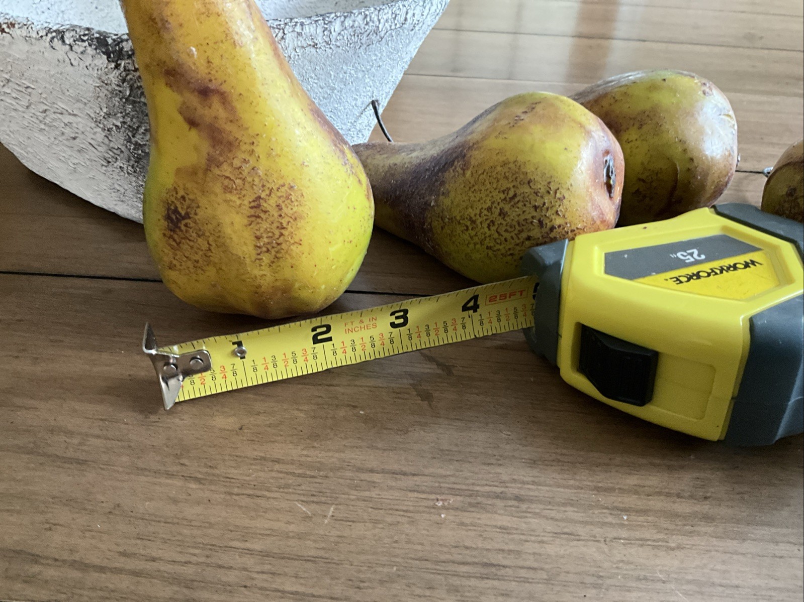 Artificial Green & Brown Pears Fake Fruit Lifelike Decorative Lot Of 6
