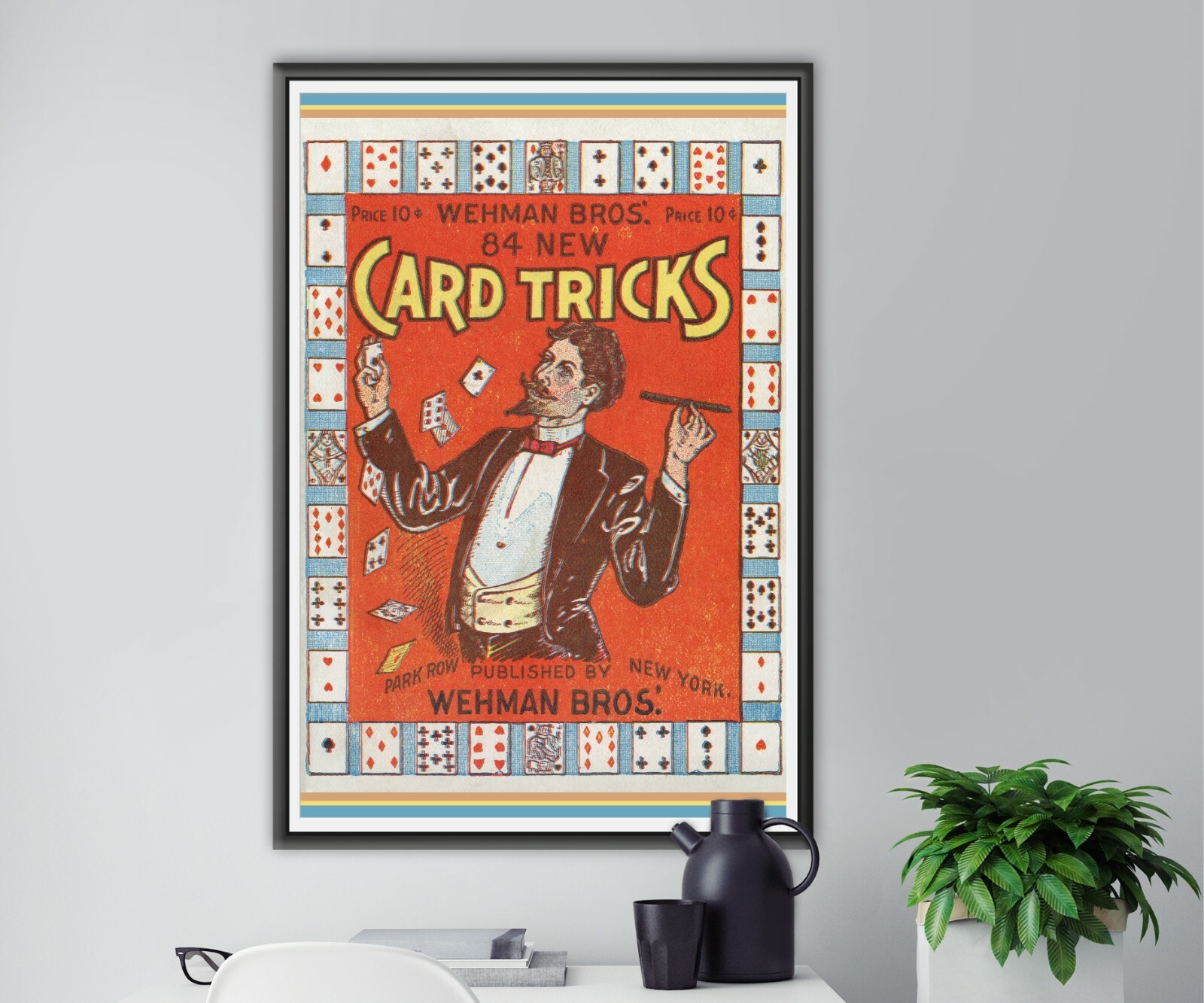 1907 Card Tricks Magician POSTER! (up to 24″ x 36″) – Magic – Vintage – Deck