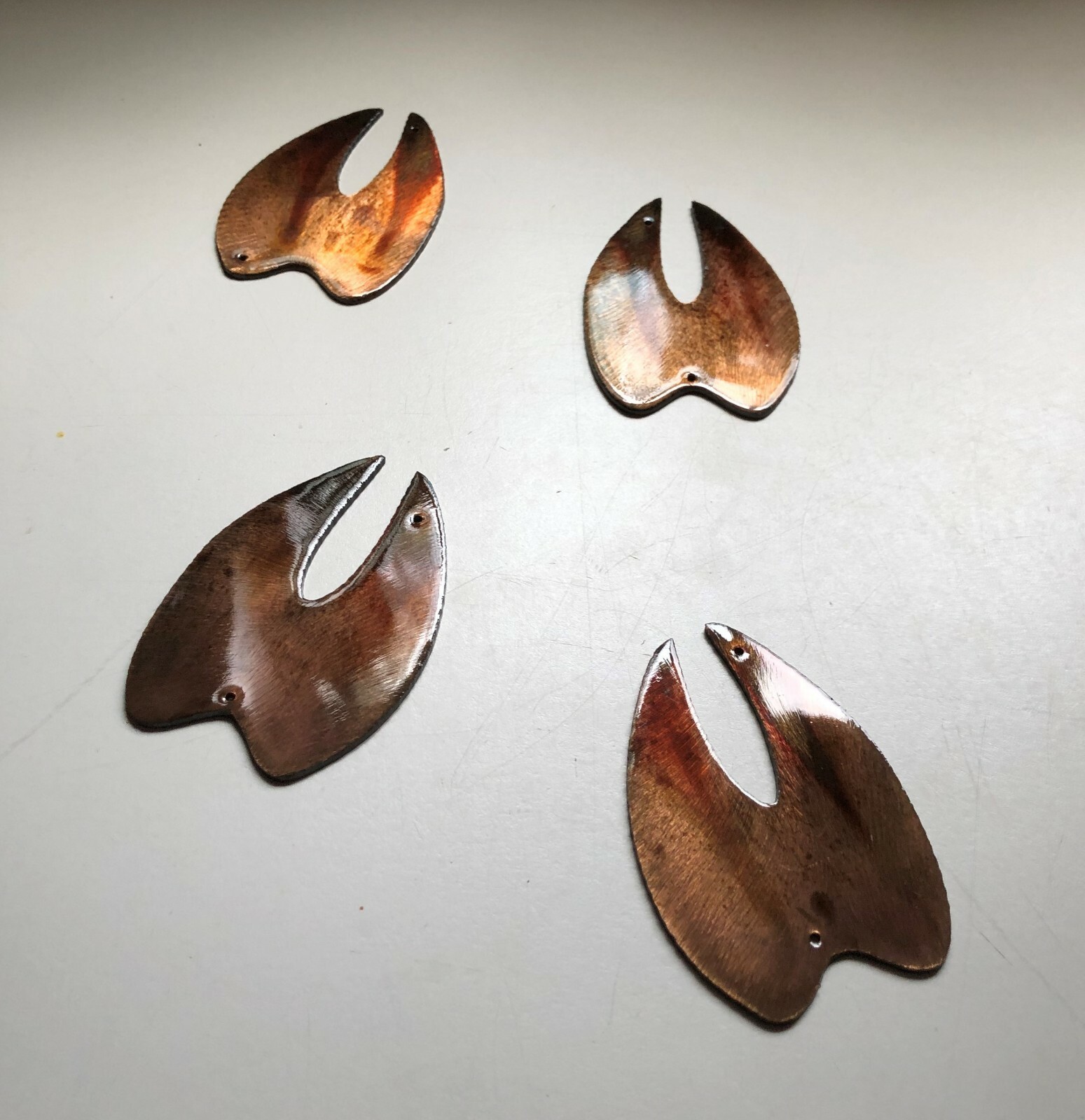 Deer/Moose/ Elk Prints (4 Pieces) – Metal Wall Art – Copper 3″
