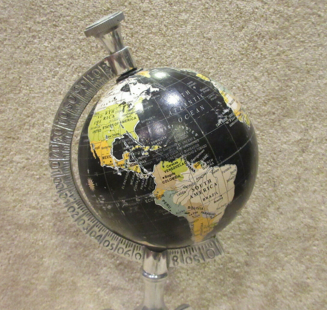 Drexel Heritage Tabletop World Globe – Black & Silver – Home Decore -SEE PICS!