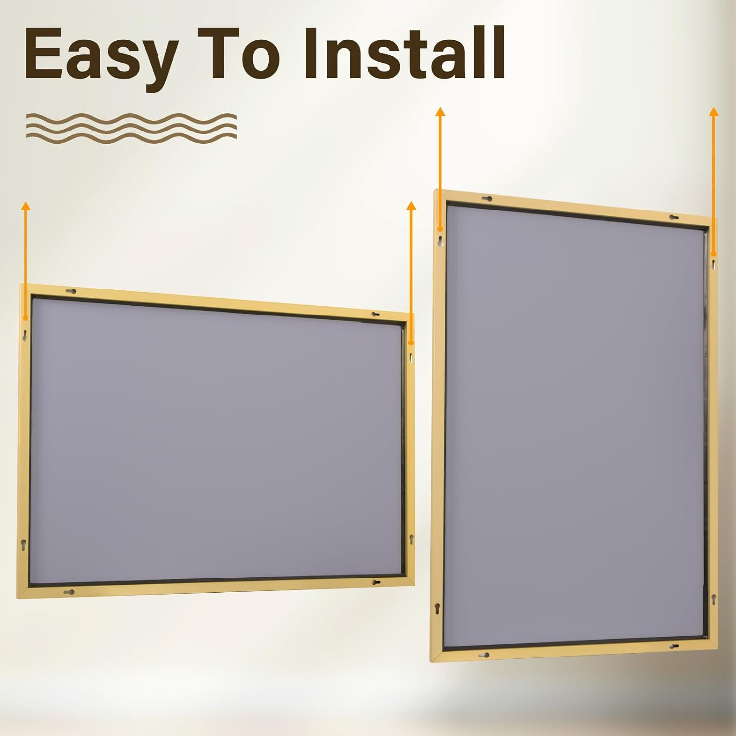 38″x26″ Gold Framed Wall Mirror – Rectangle Aluminum for Farmhouse & Entryway