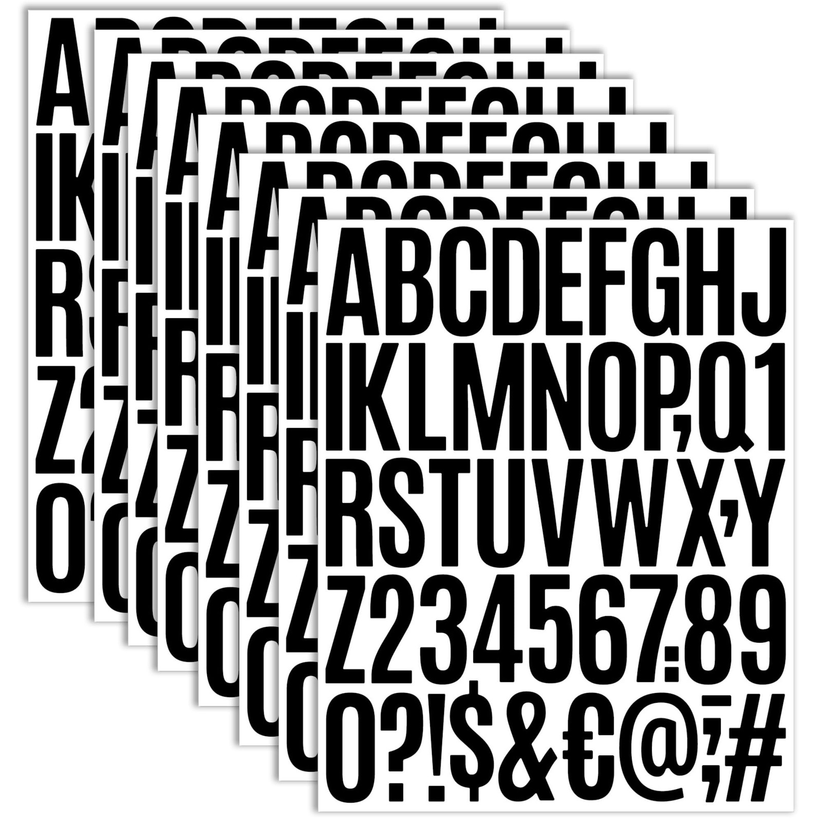 8 Sheets Self Adhesive Vinyl Letters Numbers Kit, Mailbox Numbers 2 Inch Black