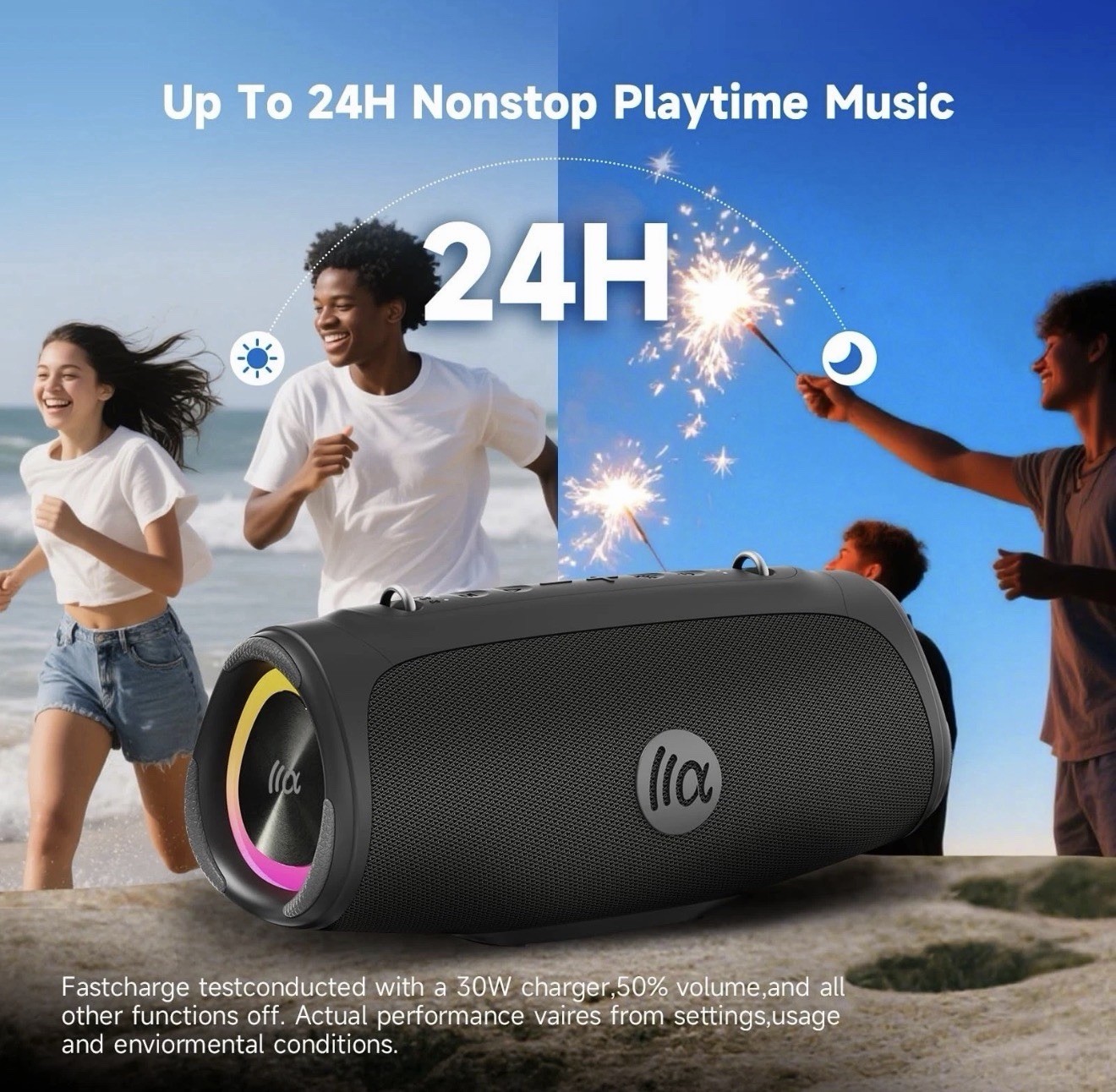 Portable Loud Bluetooth Speaker, 60W Large Subwoofer Wireless Bluetooth 5.3 w…