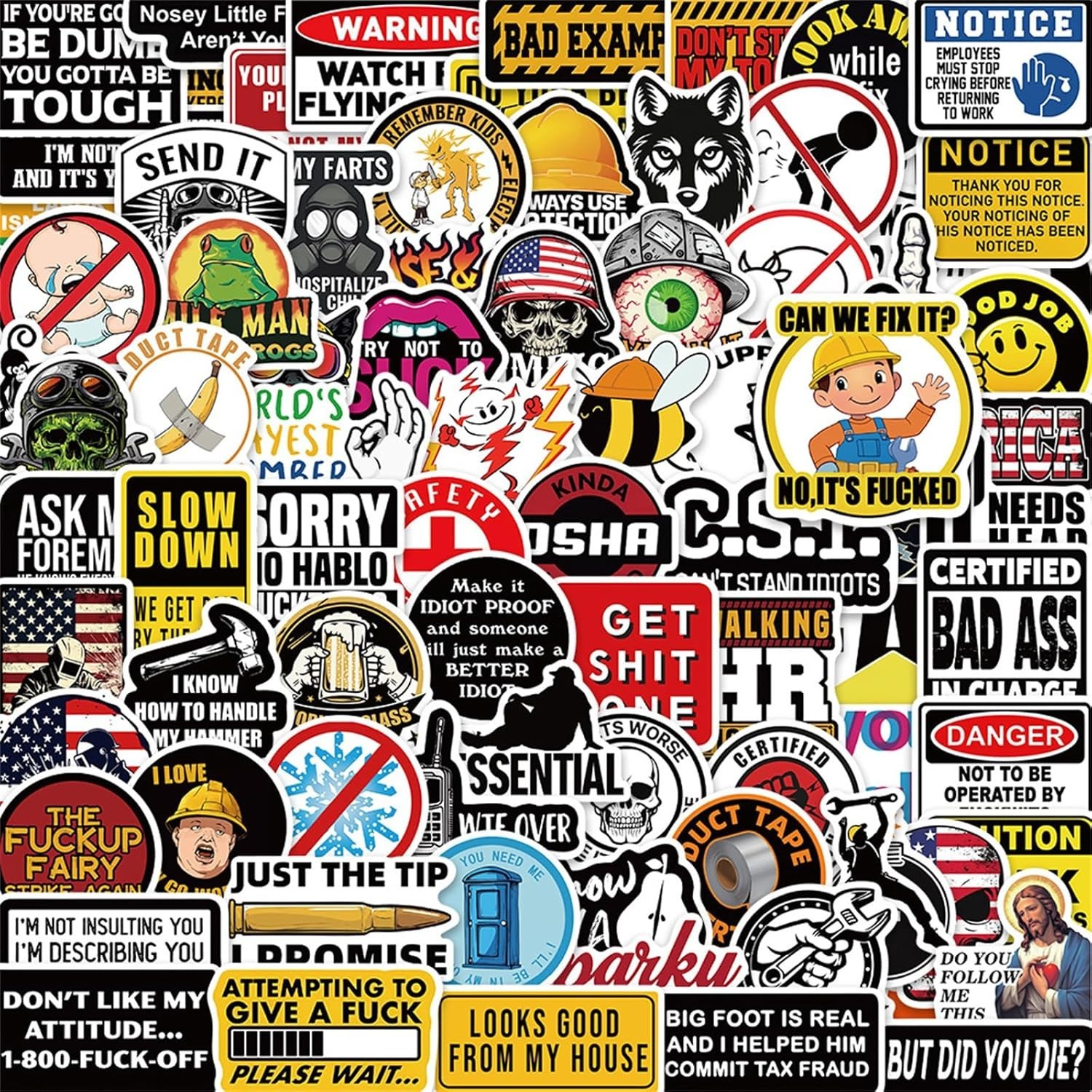 50 or 100 Pcs Funny Stickers for Adults (Dirty) Meme Water Bottles Sticker Pack