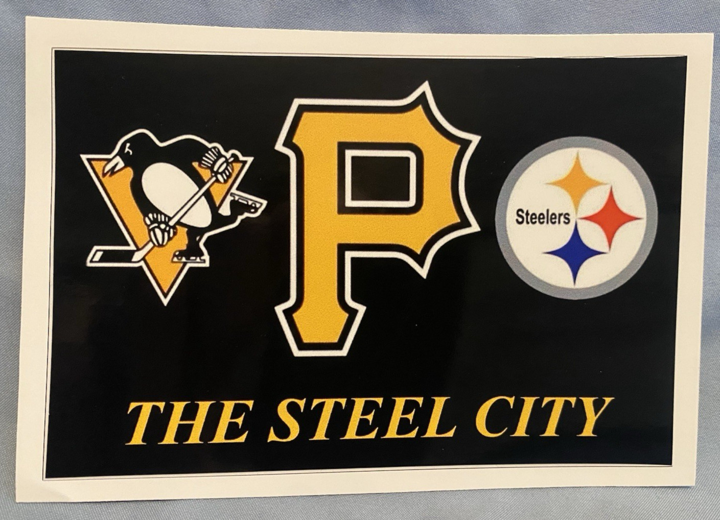 PITTSBURGH The Steel City Penguins Steelers Pirates Sticker *NEW* 5″ x 3″
