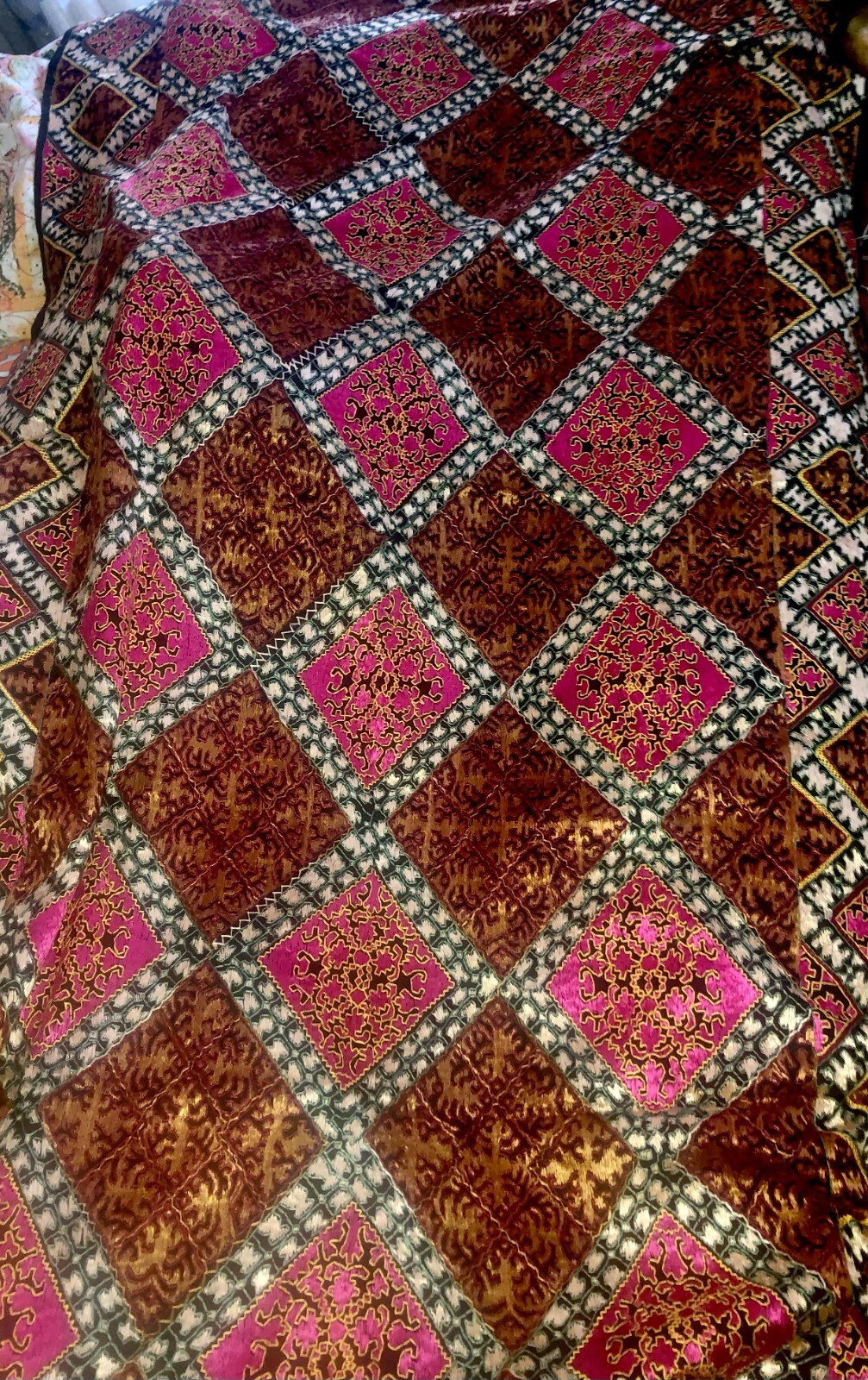 Handmade Afghan Shawl/Table Covering 86in x 42in