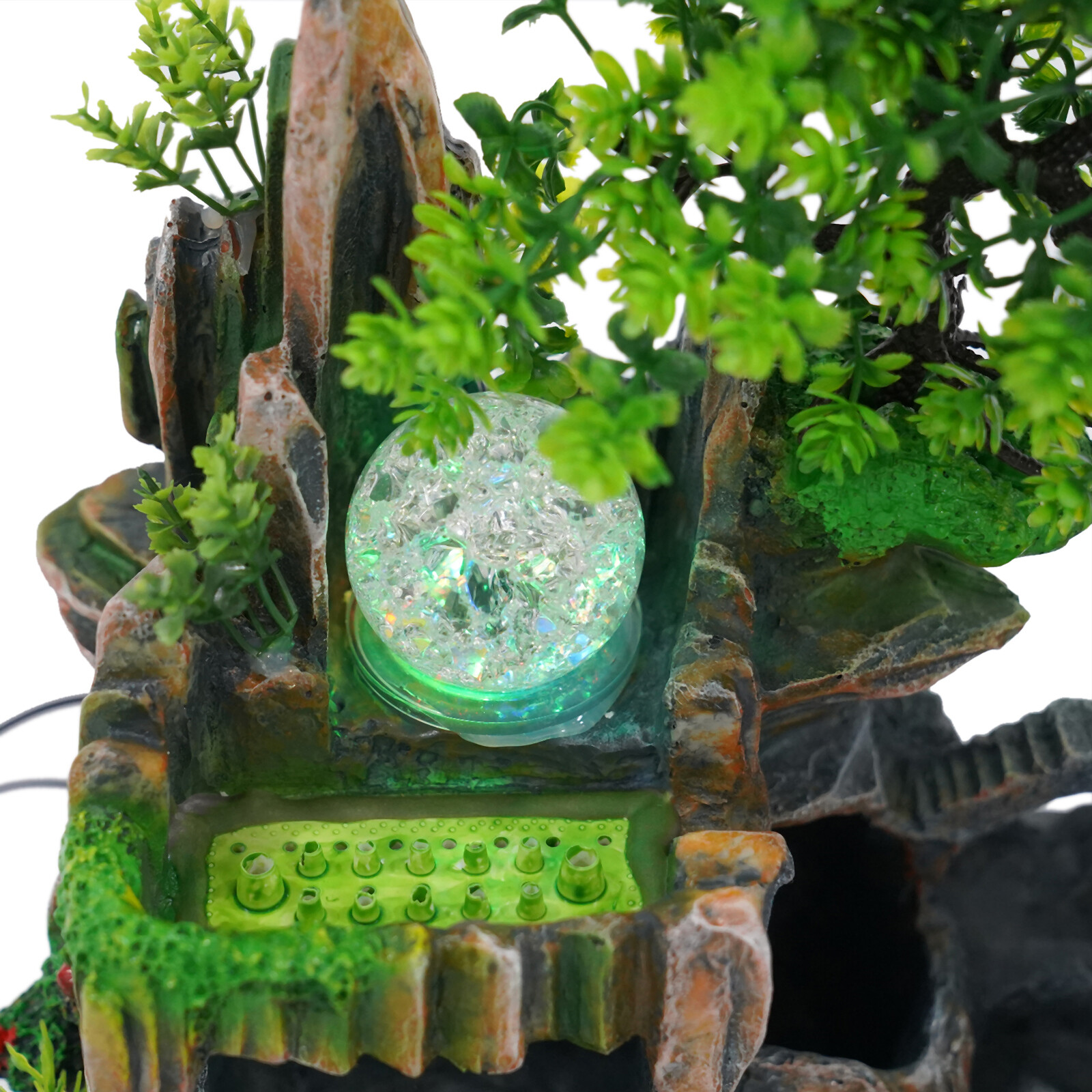 Indoor Chinese landscape&Gardens Rockery Waterfall Fountain w/LED Desktop Decor