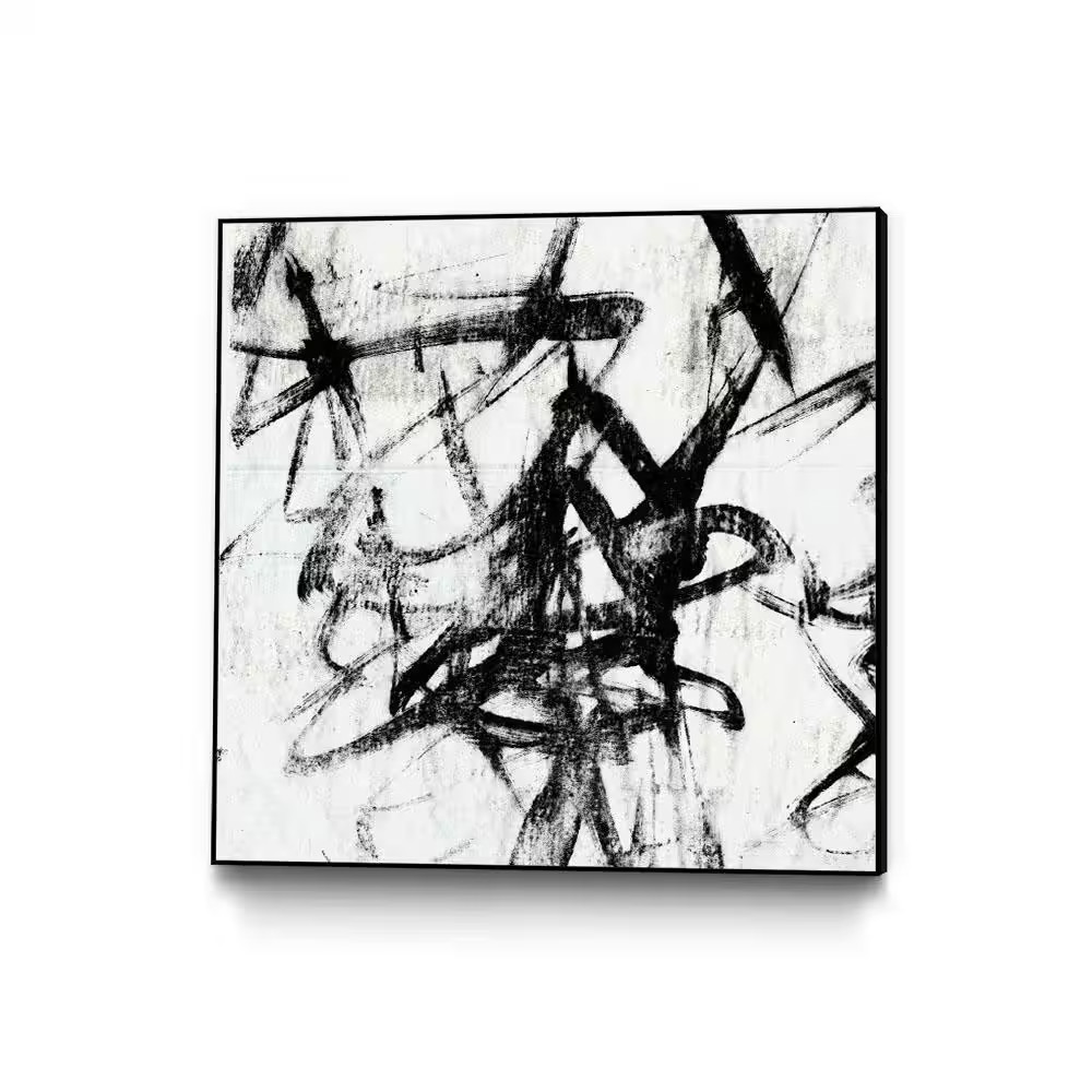 30 In. X 30 In. “Monotype Scribble I” by Jennifer Goldberger Framed Wall Art