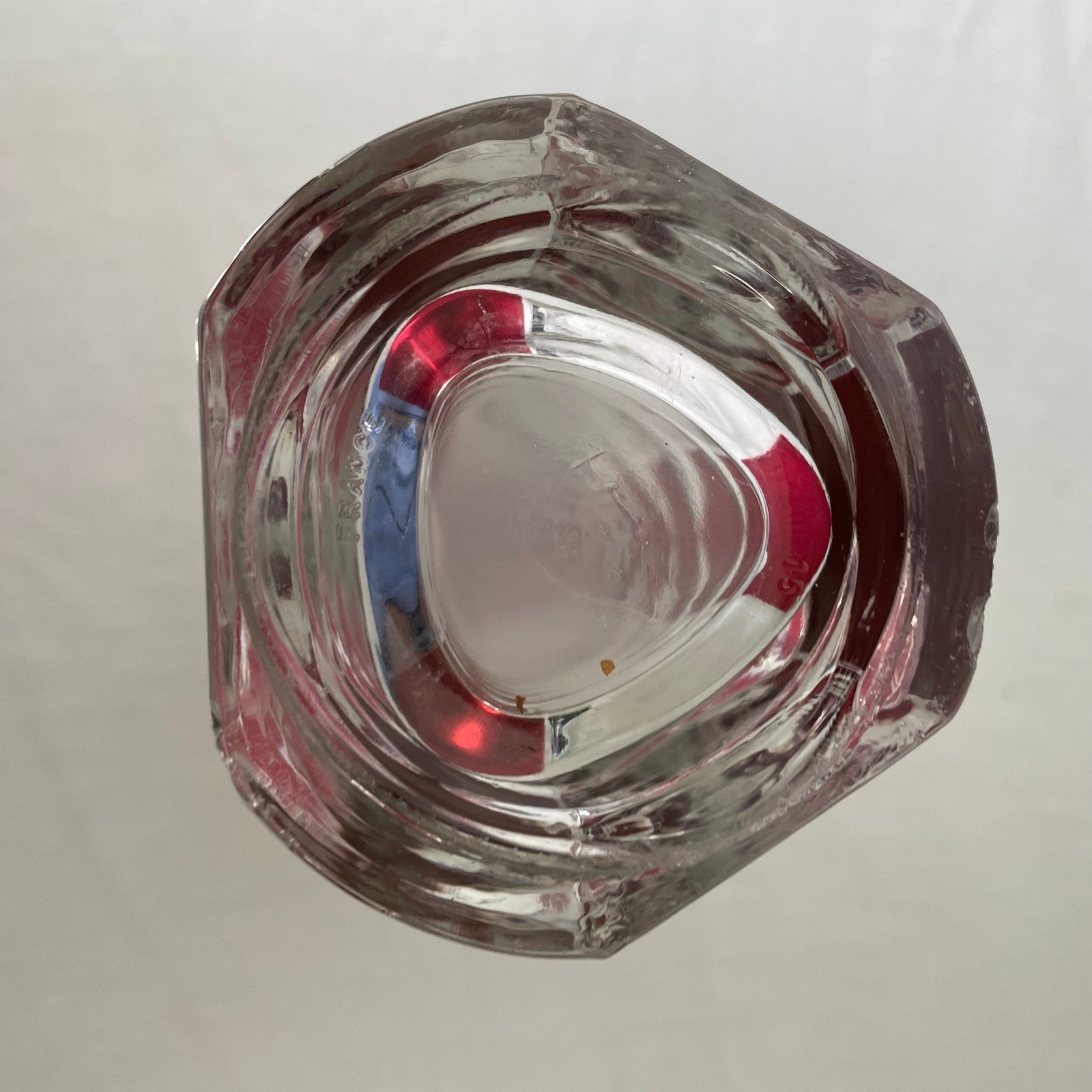 Red Geometric Glass Vase Modernist Decor Table Centerpiece 9 Inches Tall