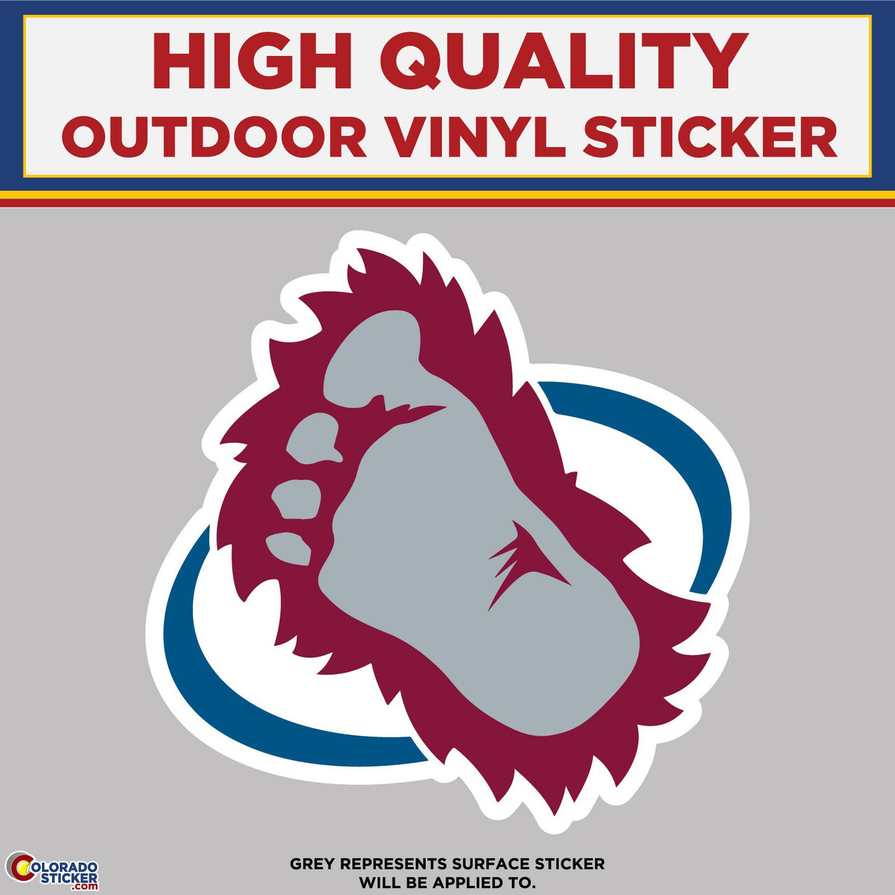 Avalanche Yeti Foot Design, High Quality Vinyl Stickers