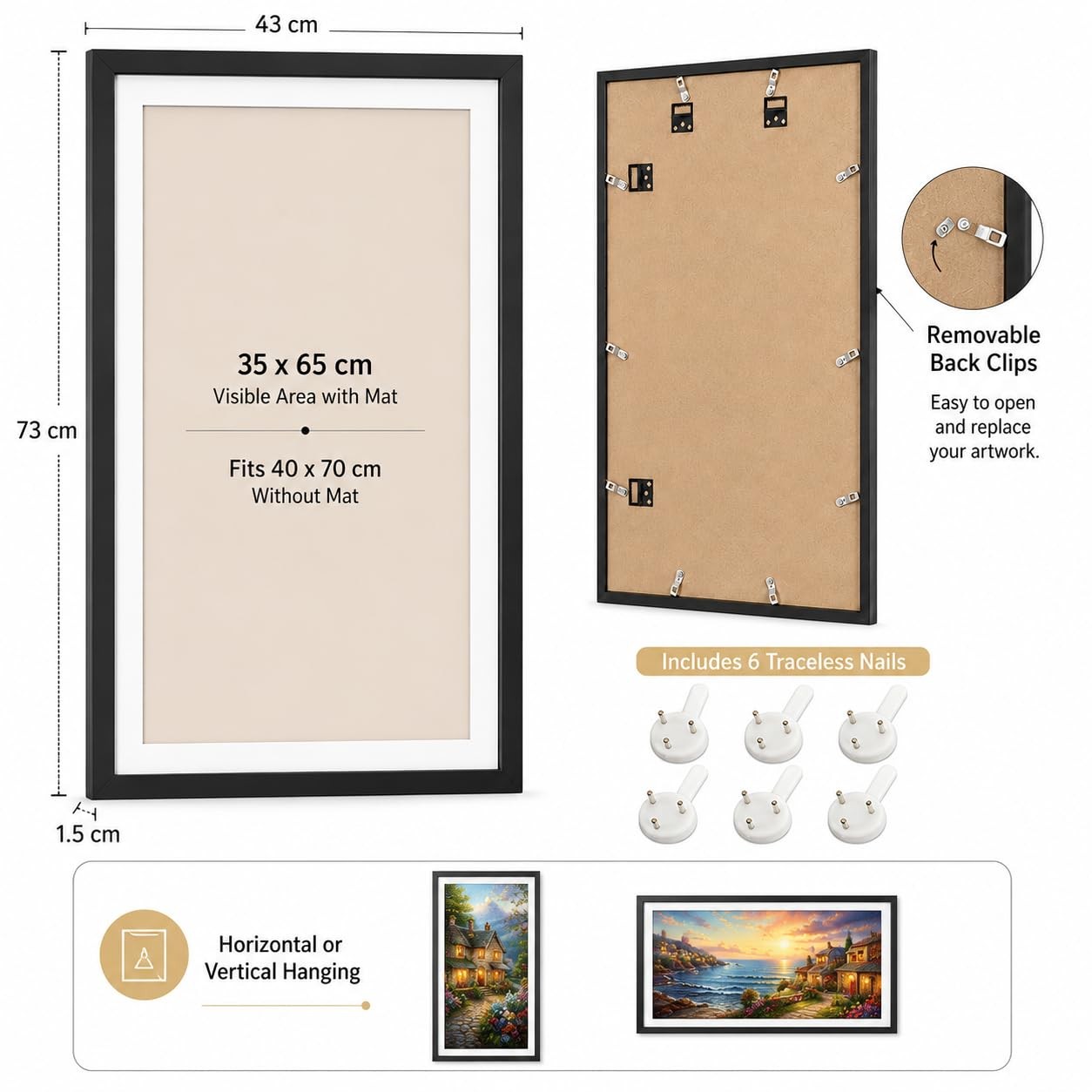 15.7×27.5inch/40x70cm Large Diamond Art Painting/Paint by Numbers MDF Picture…