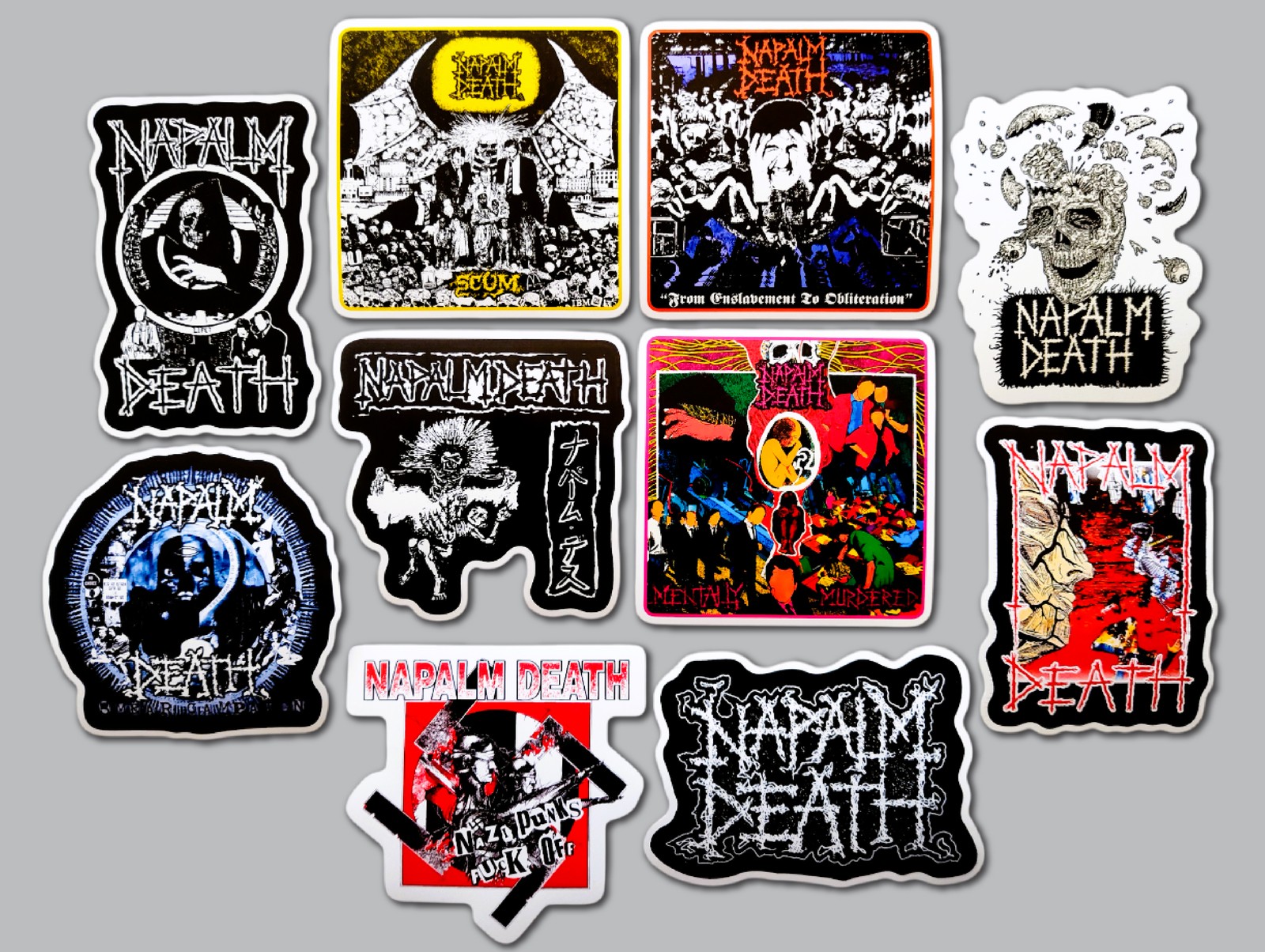 Napalm Death Vinyl Sticker Lot (10 Pack) death metal black grindcore terrorizer