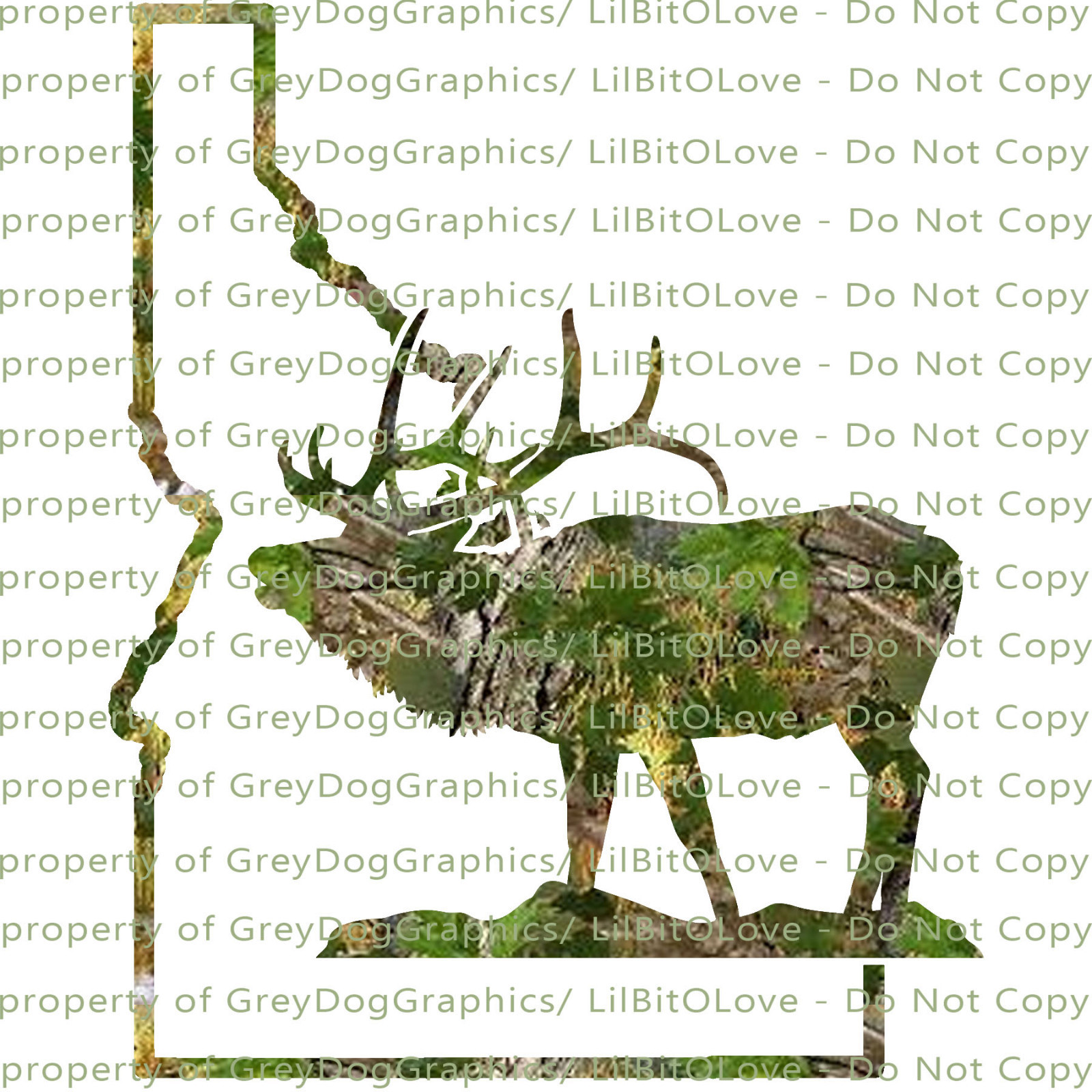 Camouflage Camo Idaho Elk Hunting Vinyl Decal Hunt Sticker Hunter ID