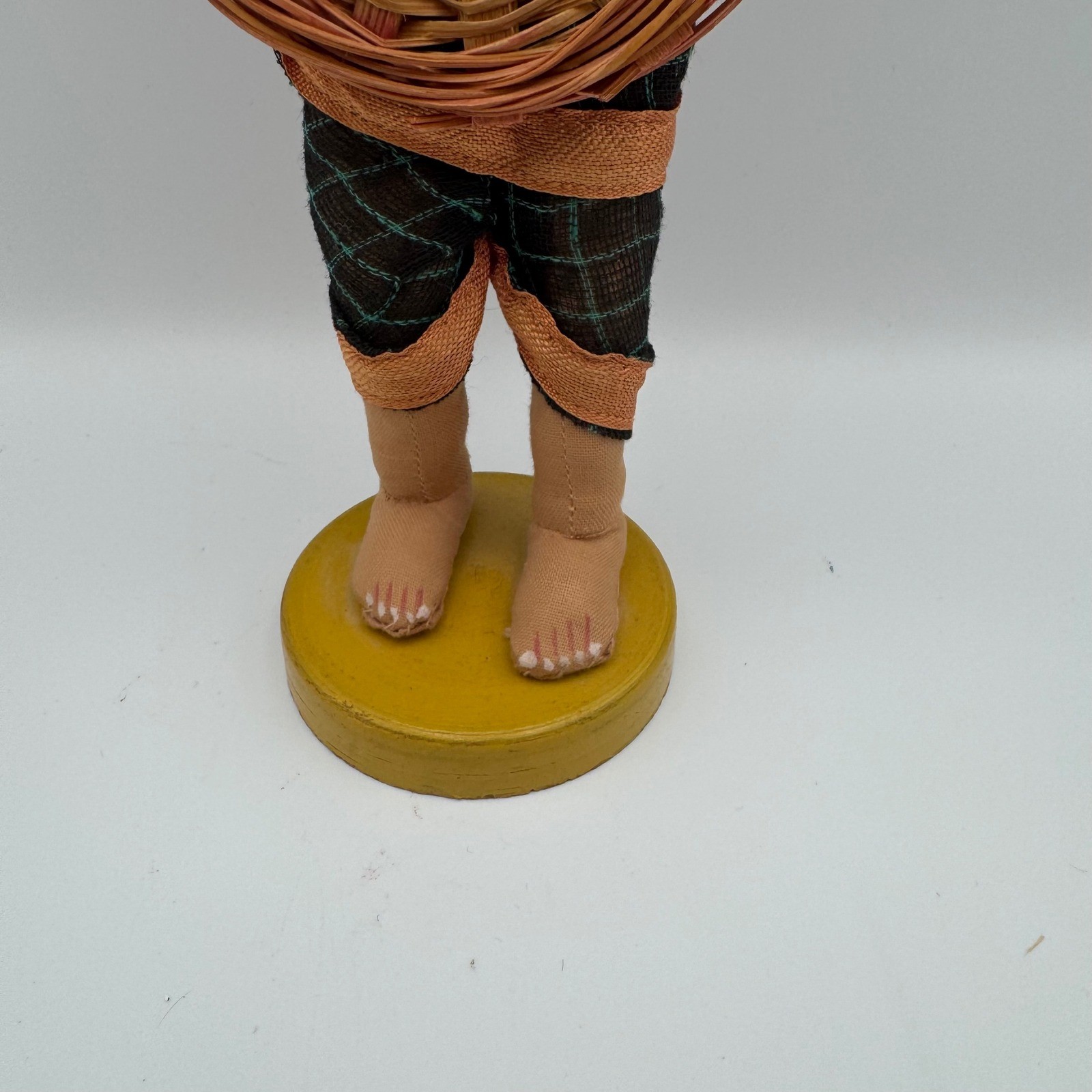 Vintage Folk Art Doll Woman Holding Basket Ethnic Traditional Outfit