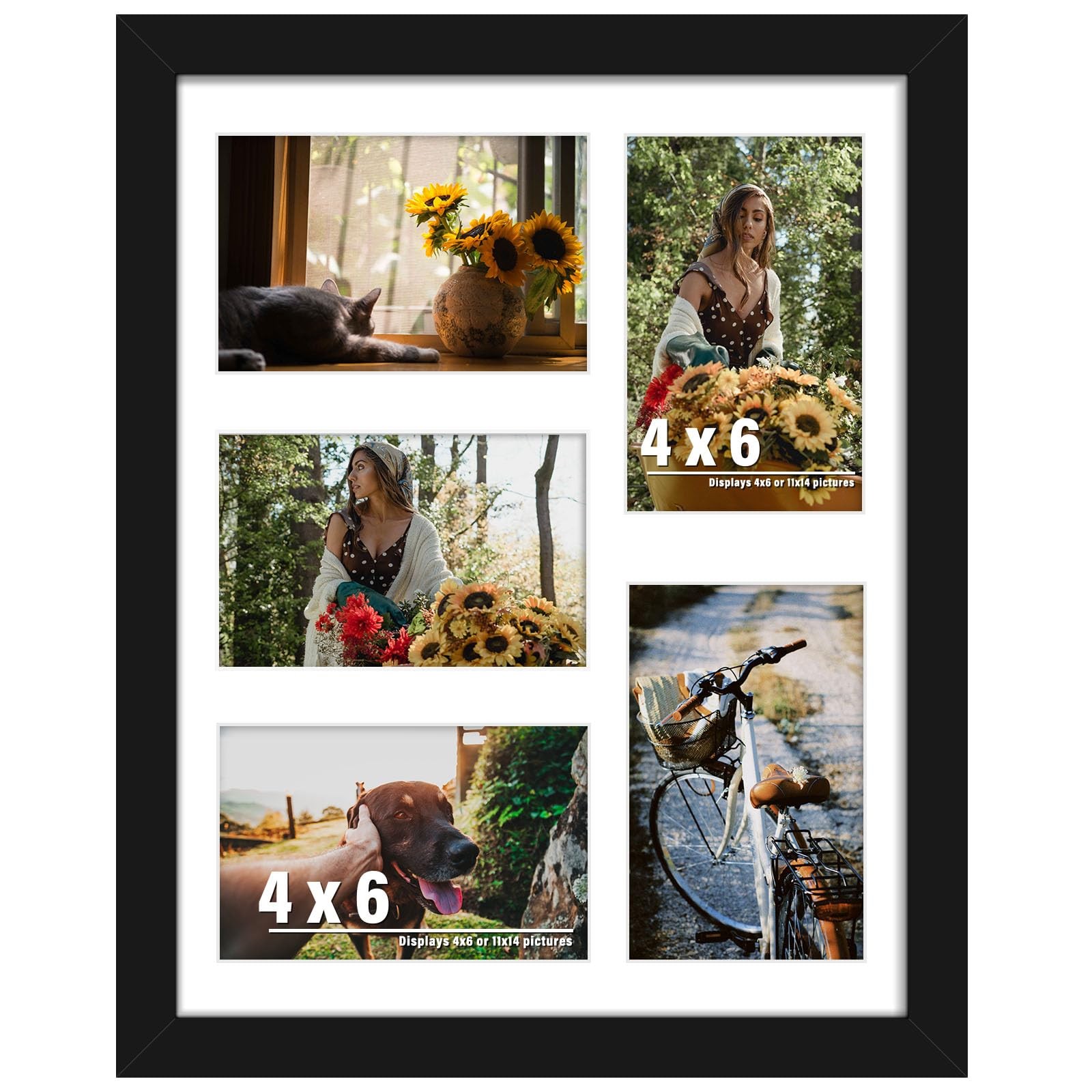 DUENPY 11×14 Collage Picture Frame, 4×6 Collage Picture Frame, Displays Five …