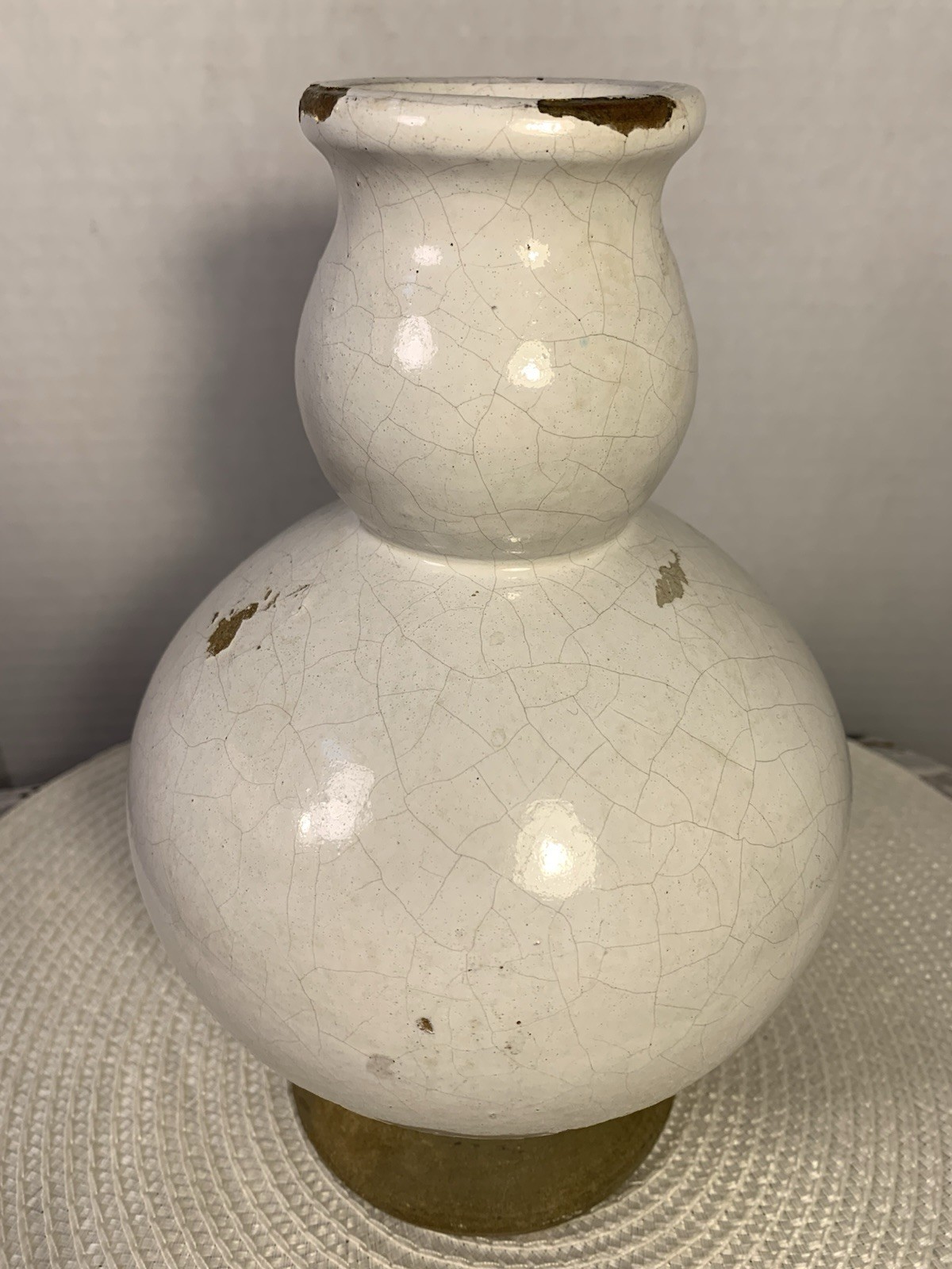 Pottery Barn Tuscan Glazed Terracotta Rustic Distressed 9.5” Vase