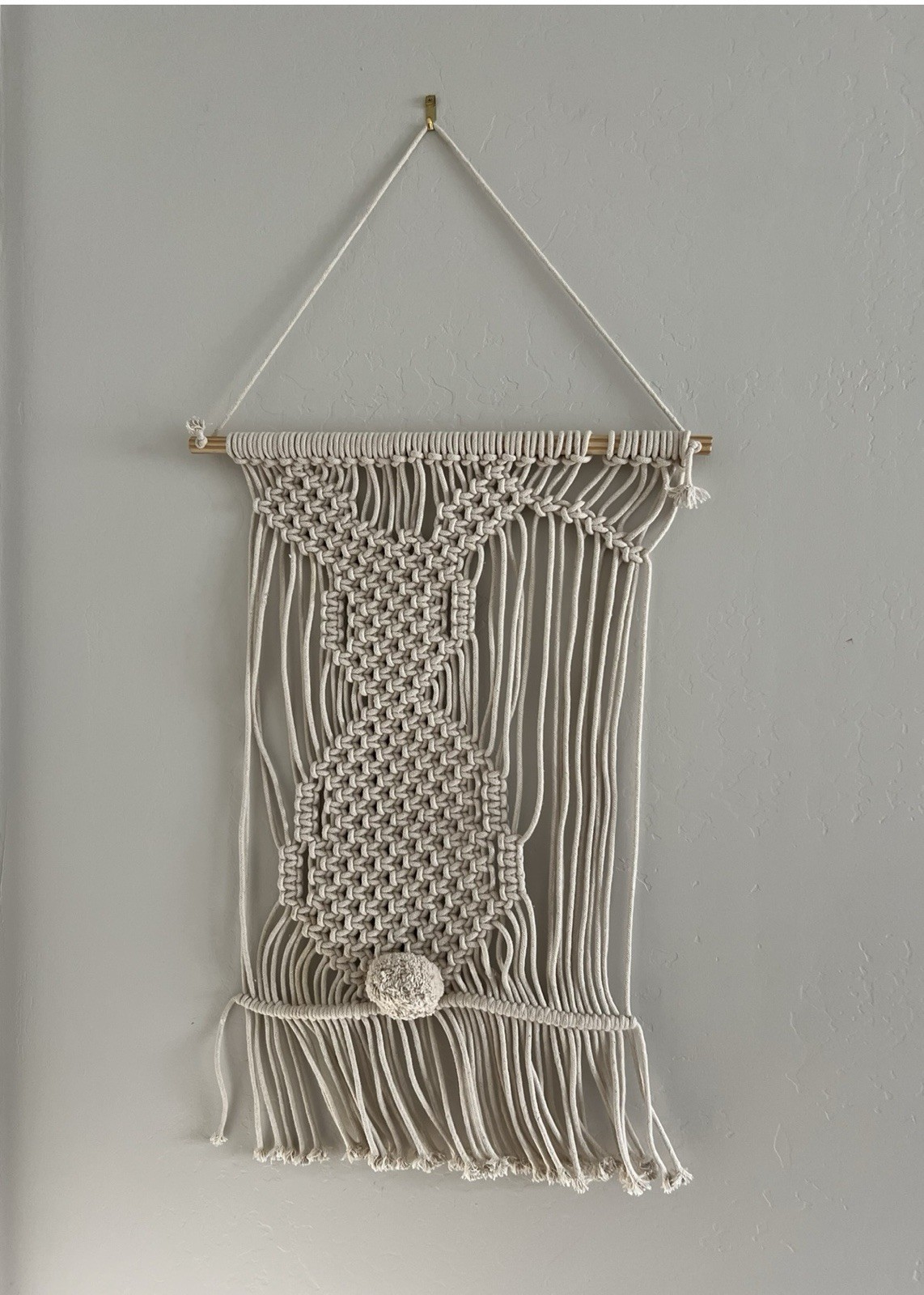Handmade modern Macrame wall hanging bohemian vibes,beige,100%cotton,decor