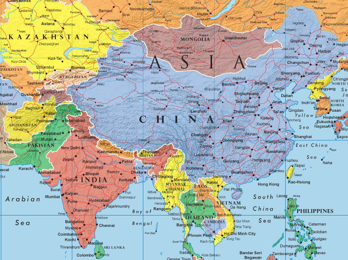 World Classic Elite Wall Map Mural Poster: Paper or Laminated