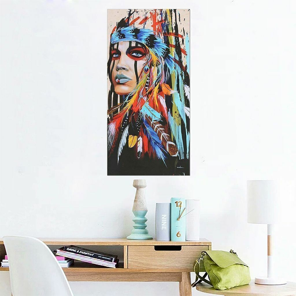 Womens Abstract Indian Canvas Oil Painting Print Picture Wall Art Home Decor