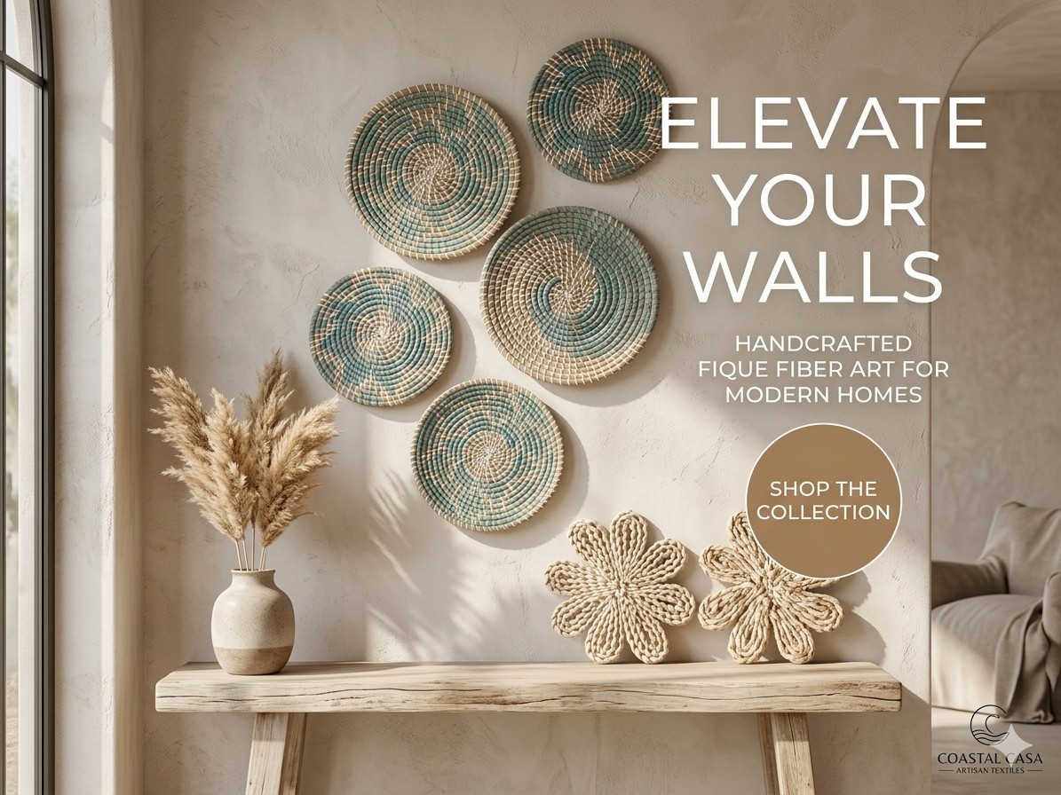 Set of 8 Hanging Woven Wall Basket Handmade Decorative Rustic Boho Basket Decor