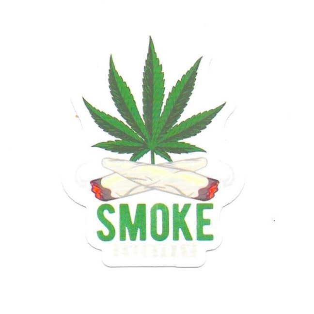 Smoke Everyday Vinyl Sticker Cannabis Leaf Crossed Joints Pot Stoner Laptop Art