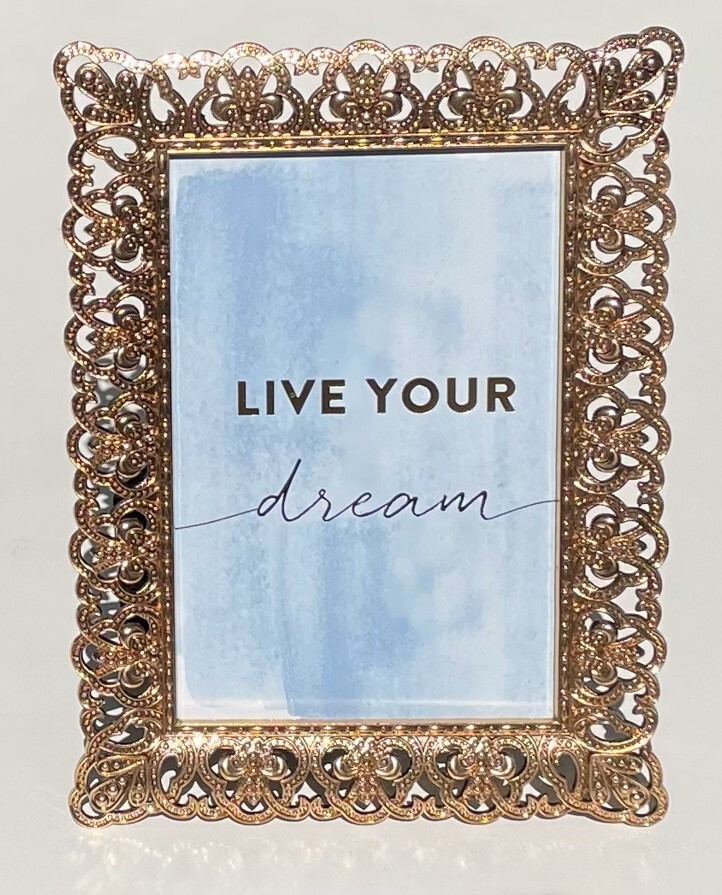 Luxe Collection Luxurious Gold Silver Pearl 4×6 Photo Frame Wedding Gift