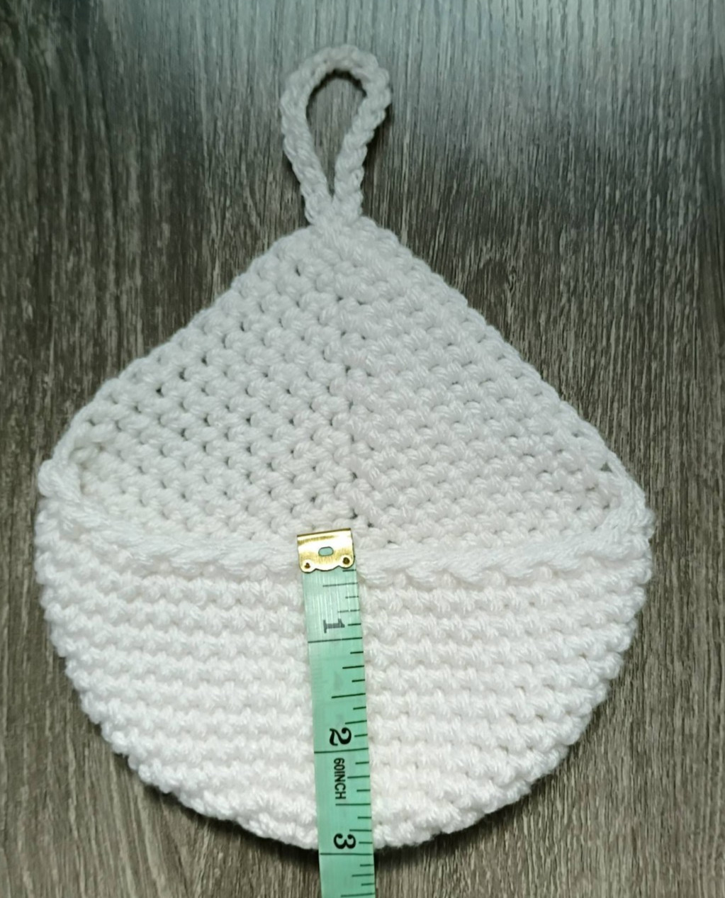 Crochet Handmade Set of 2 Small Hanging Wall Baskets Color Antique White