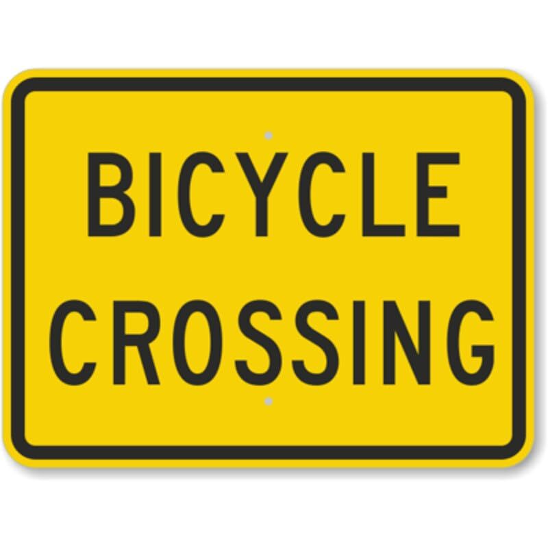 Bicycle Crossing Aluminum Weatherproof 8″ x 12″ Sign