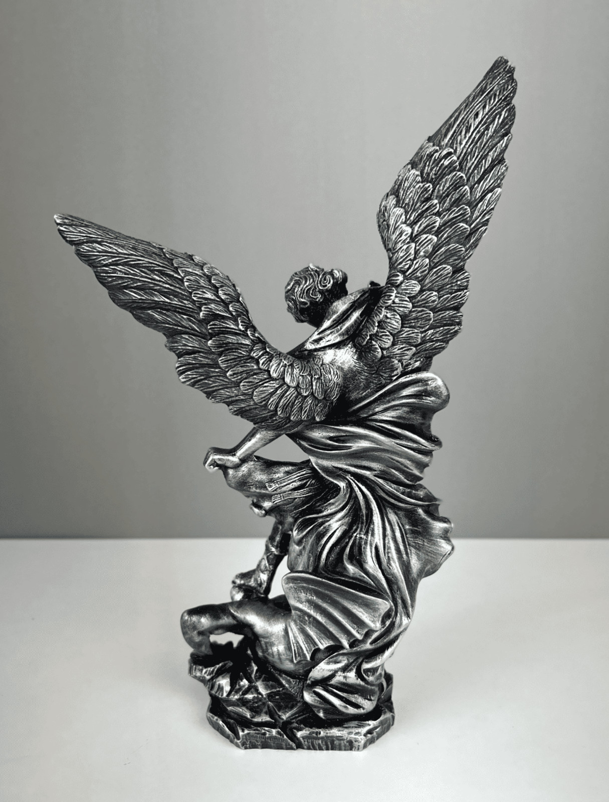 St. Michael Defeating Lucifer Statue, 29cm/11.4 in, Archangel Michael Sculpture