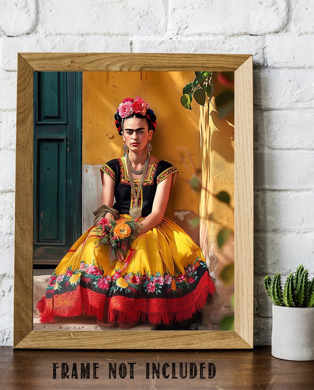 Frida Kahlo Sitting Portrait Poster 11×14 Unframed Vintage Feminist Wall Art