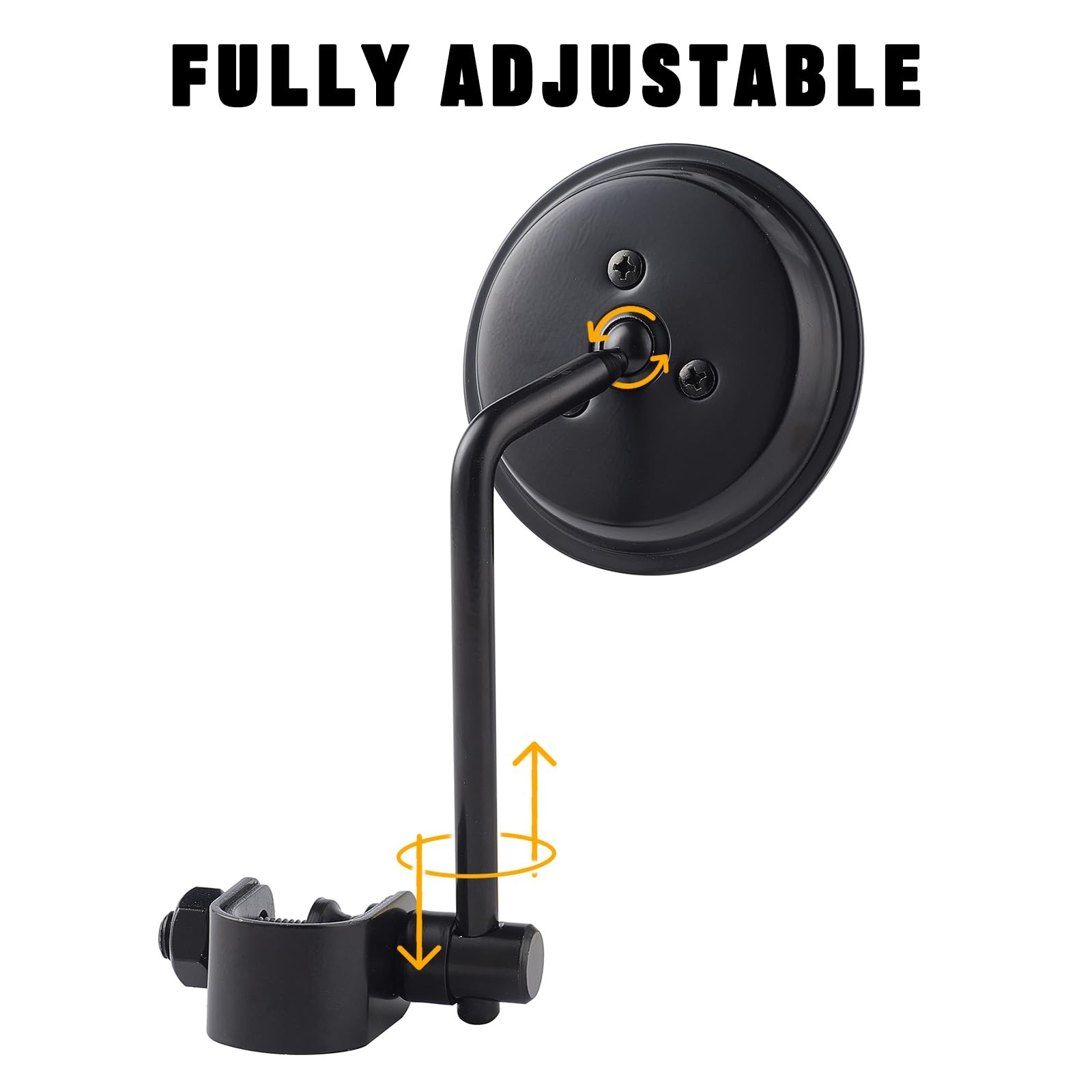 Universal Vintage Motorcycle Bar End Clampon Mirrors ，3″ Round Rear View Side…