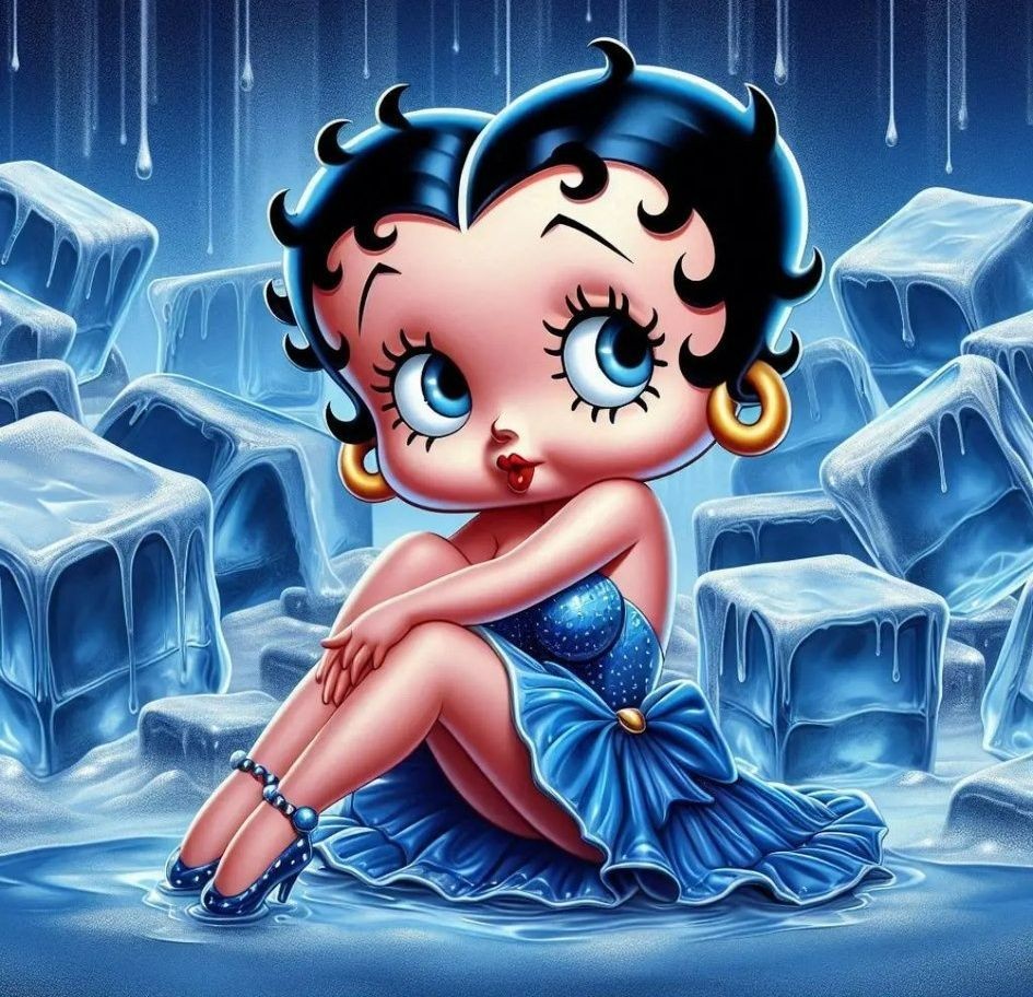 Blue Ice Betty Boop Sticker Decal Laptop Wall Mirror Cup Tumblr Locker Bin