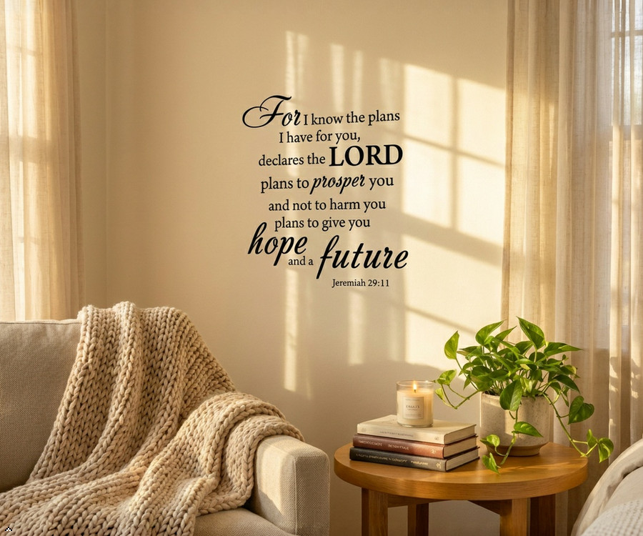 Jeremiah 29:11 Quotes Sayings Words Art Decor Lettering Vinyl Wall Bible Verse