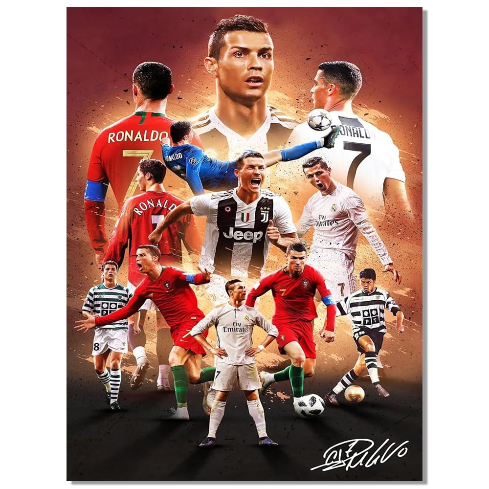 Soccer Superstar Cristiano Ronaldo Signed Poster For Kids Fans Room Bedroom Wall