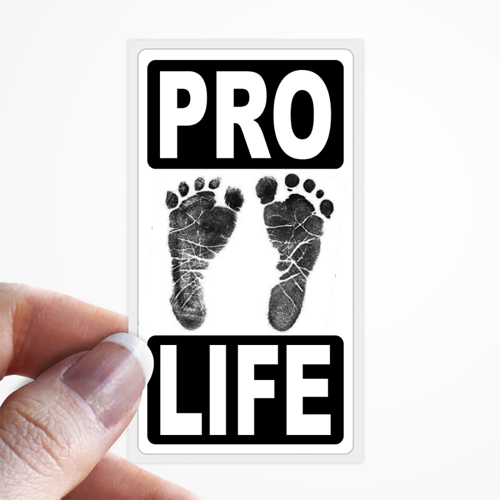 PRO LIFE Baby Footprints Anti Abortion Roe Wade Statement Sticker Pack Bulk 25+