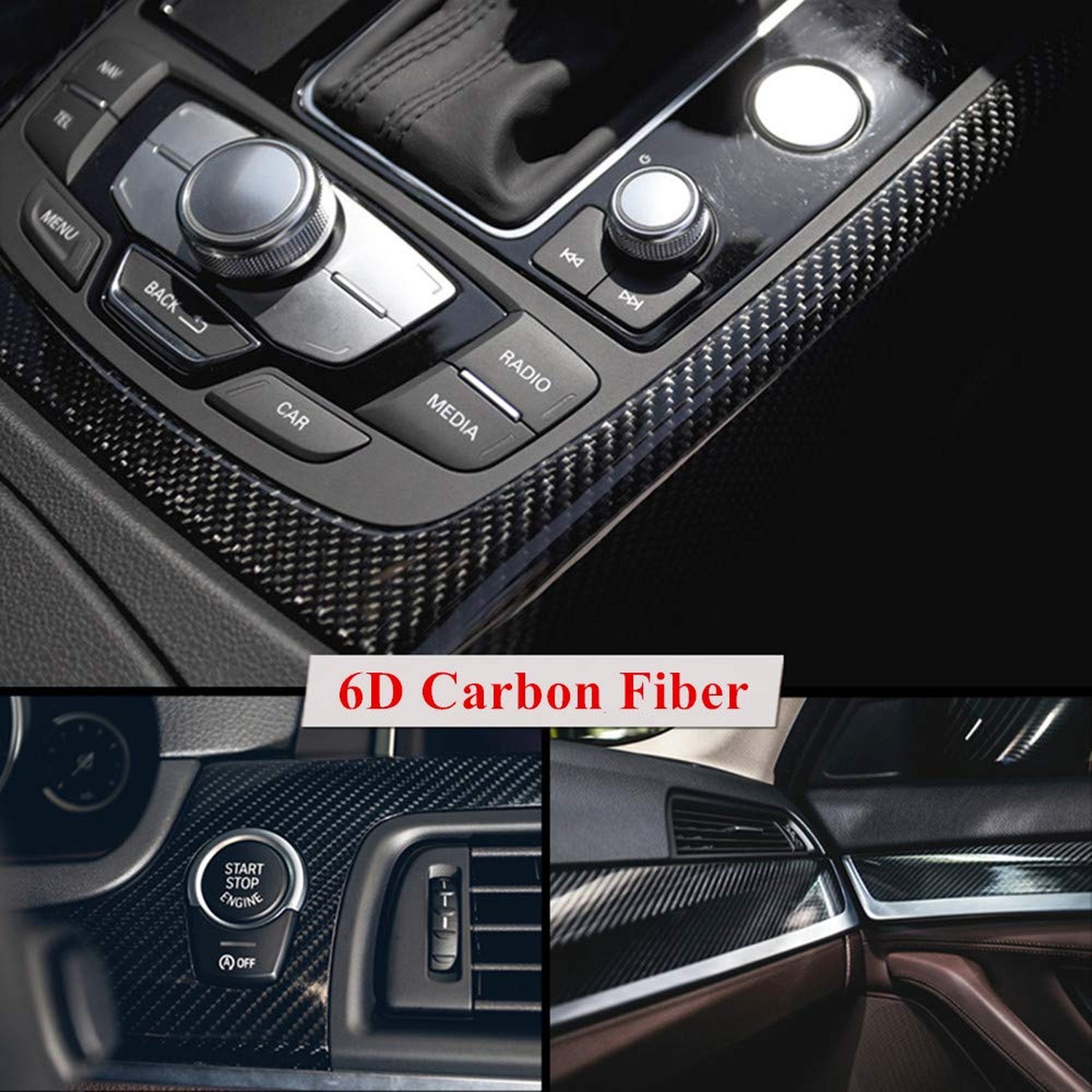 6D High Gloss Black Carbon Fiber Vinyl Bubble Free Air Release Car Wrap Film …