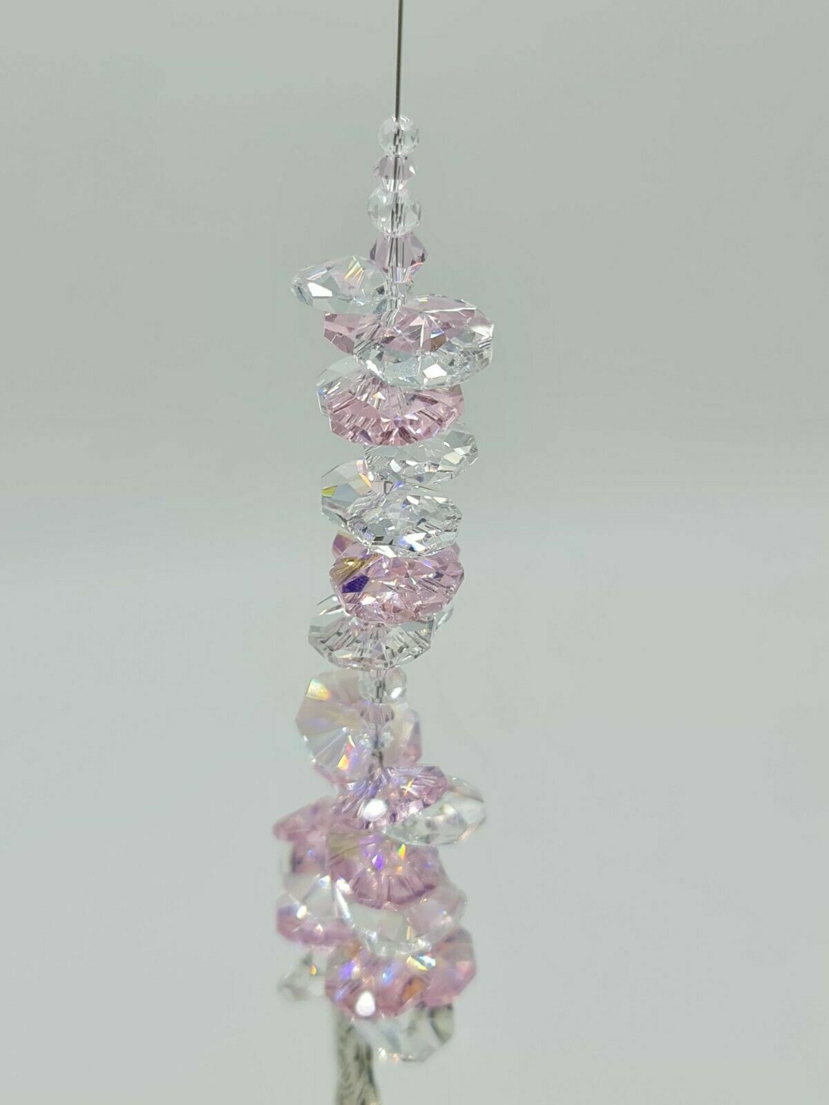 Mum Angel Wing Heart Crystal Suncatcher gift, ass colors hanging rainbow prisms