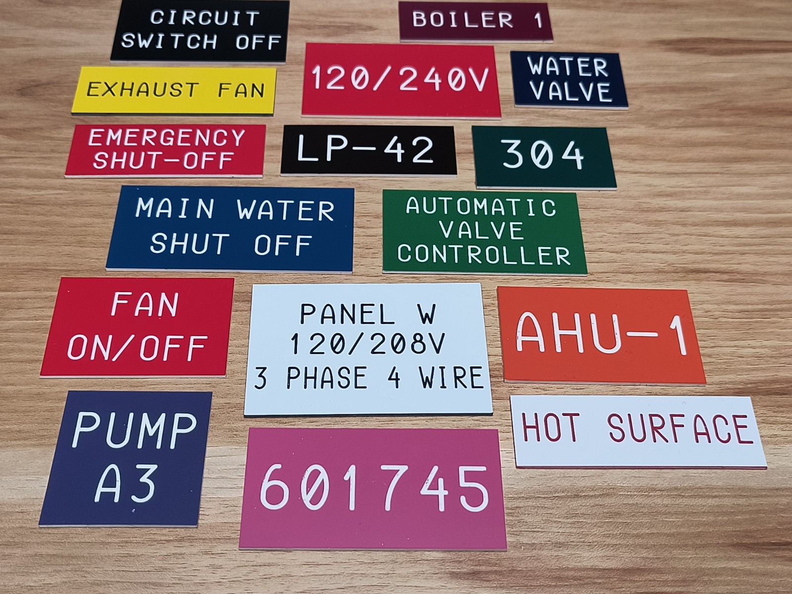 Custom Engraved Industrial Nameplate / Tag Sign Plaque Plate Label Placard