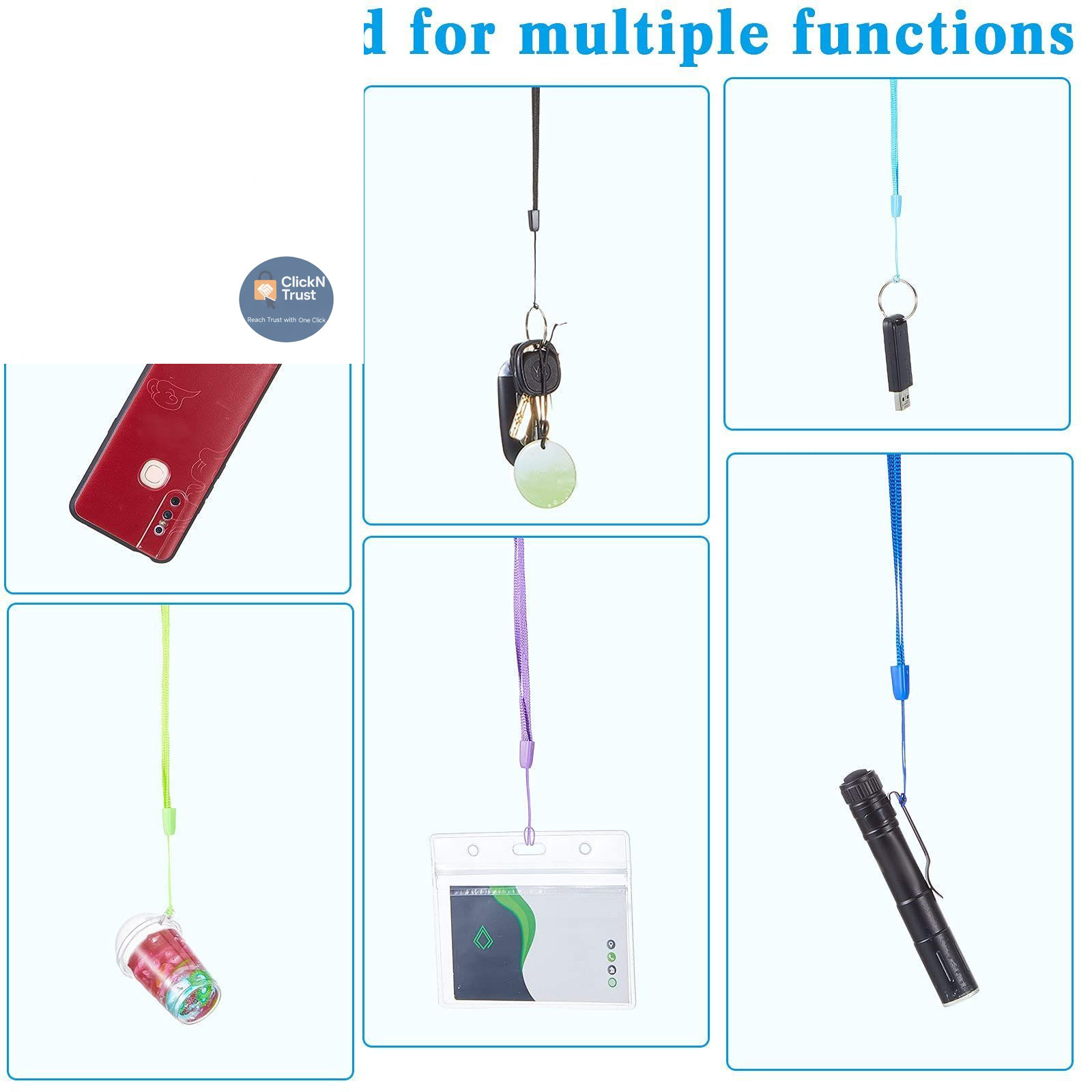 Shappy 100 Pcs Hand Wrist Strap Lanyard 6.9 x 0.15 x 0.04 inch, Multicolor