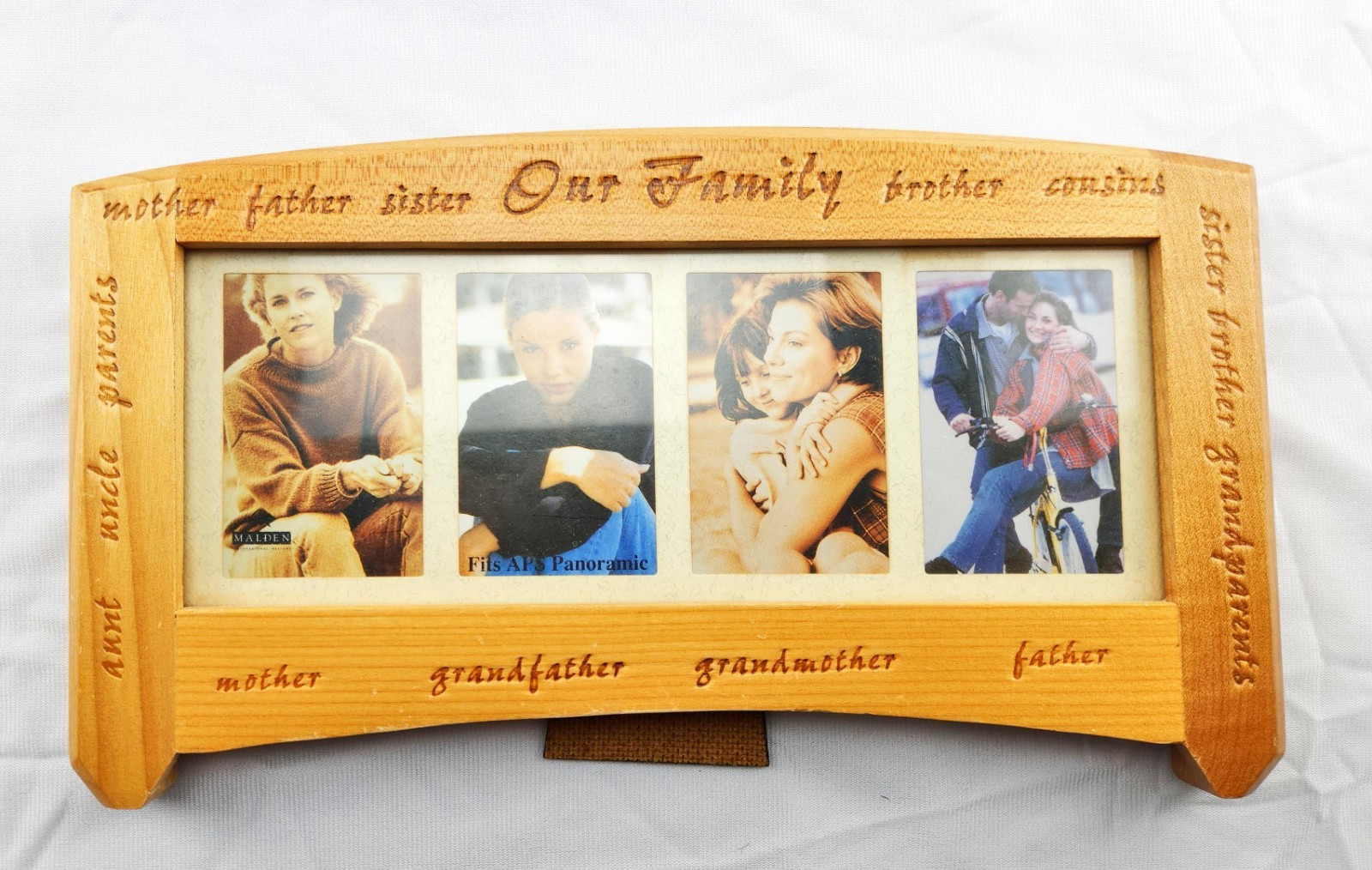Our Family Panoramic 11.75 x 6.5 Inch Wood Photo Frame Freestanding Wall Hang