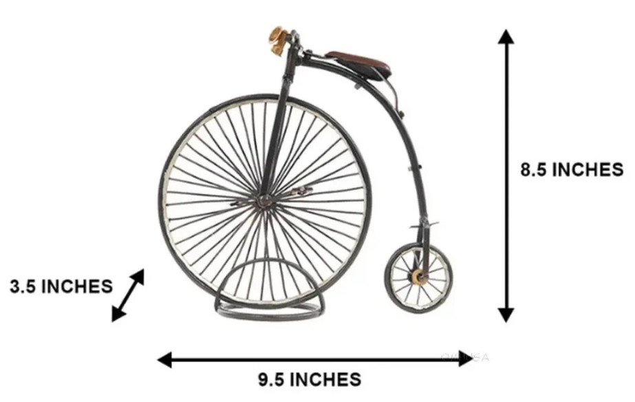 1870 High Wheeler Penny Farthing Bicycle Metal Desk Model 9.5″ Cycling Decor New