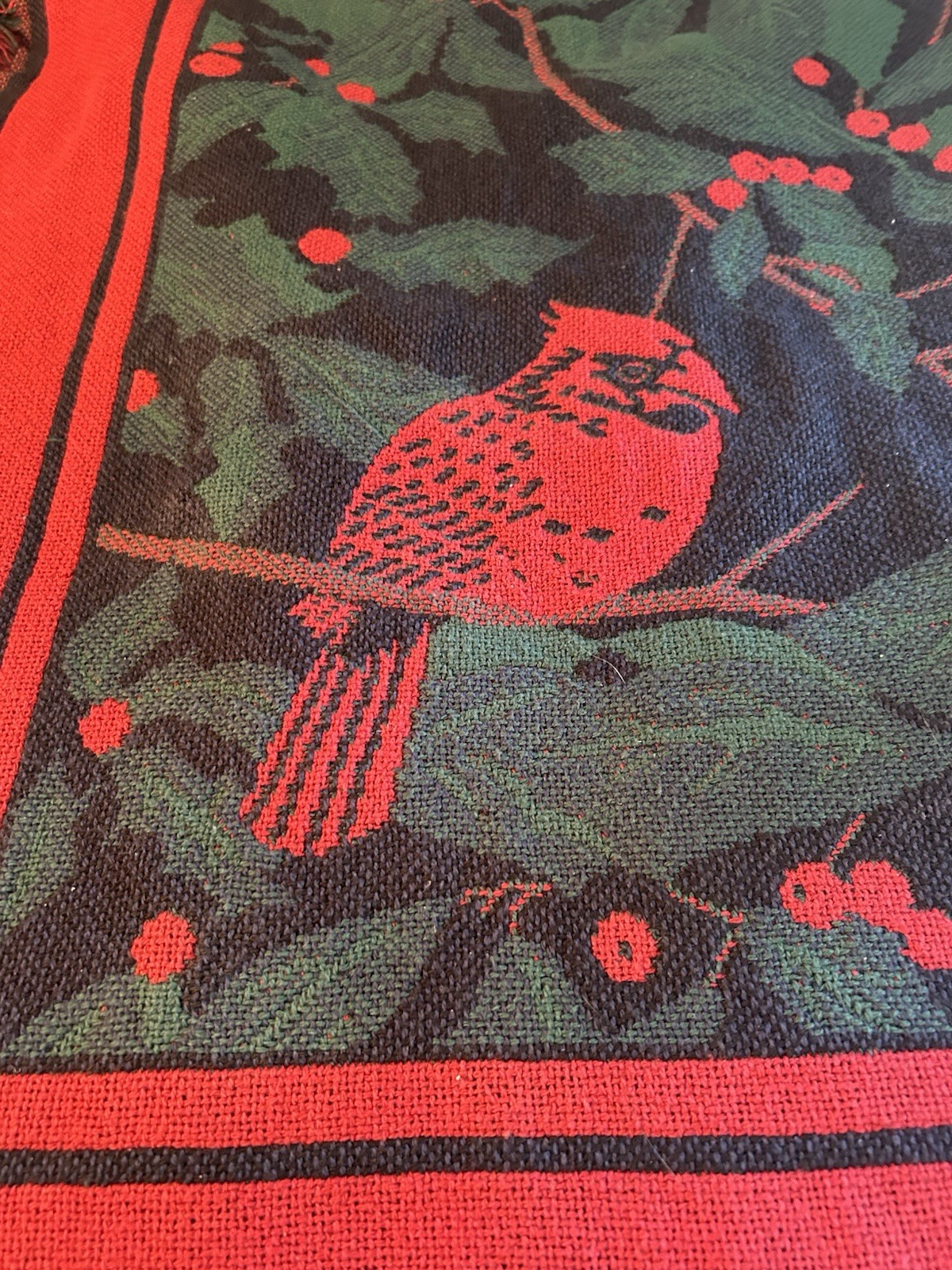 Bob Timberlake Cardinal Tapestry Throw Blanket 52″ x70” Vintage USA 100% Cotton