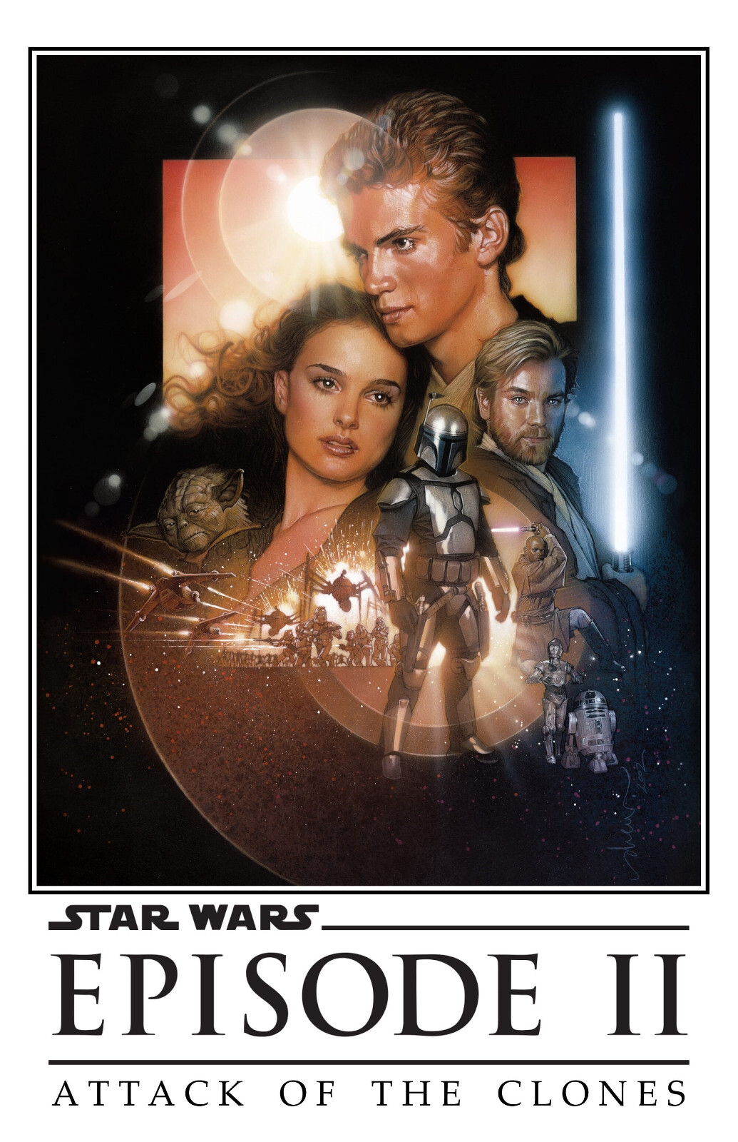 AA4207 Star Wars Episode II Attack of the Clones Film Bordered Movie Poster 11×1